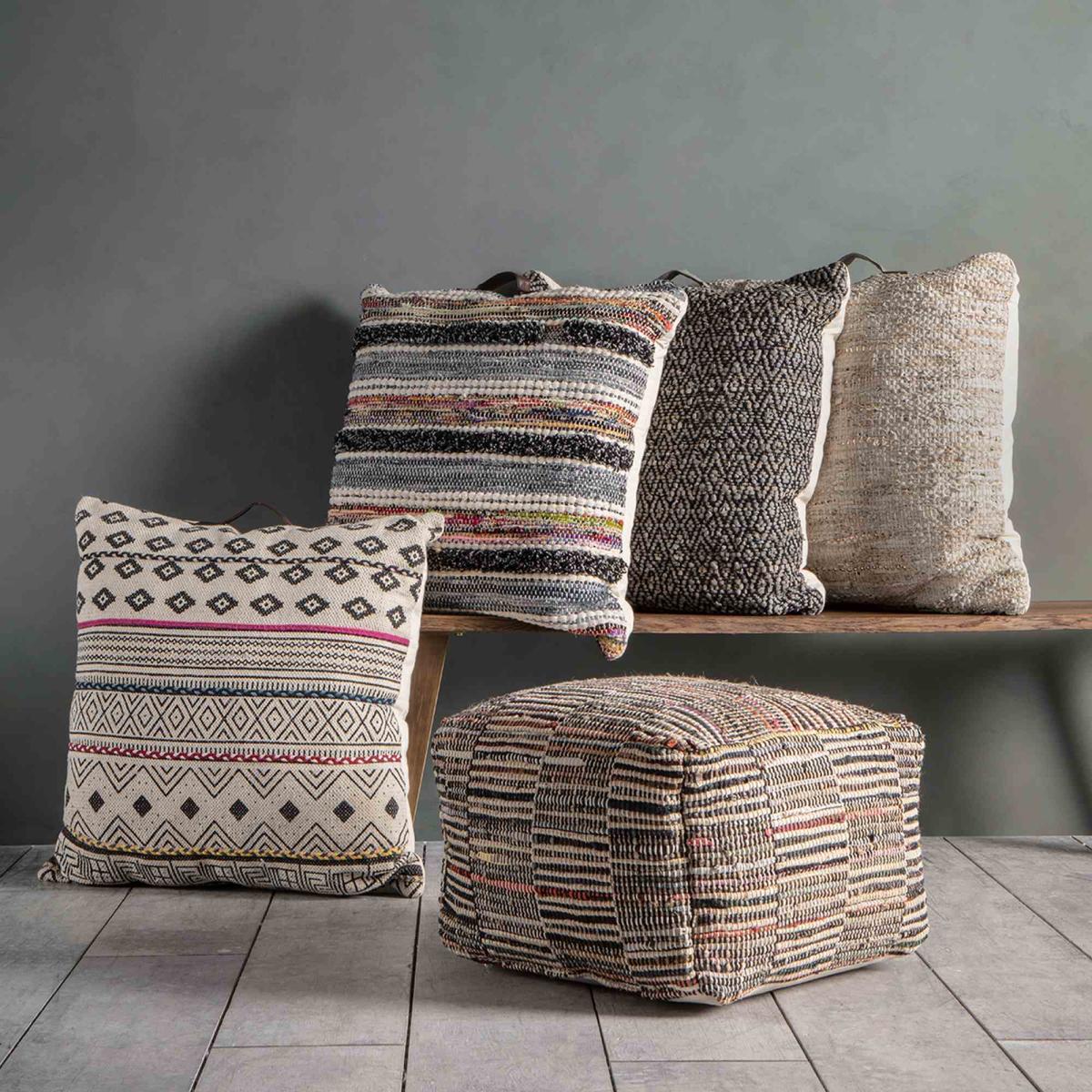 Marseille Pouffe Footstool in Multicolour by Luxe Tapi50x35cm – image 3