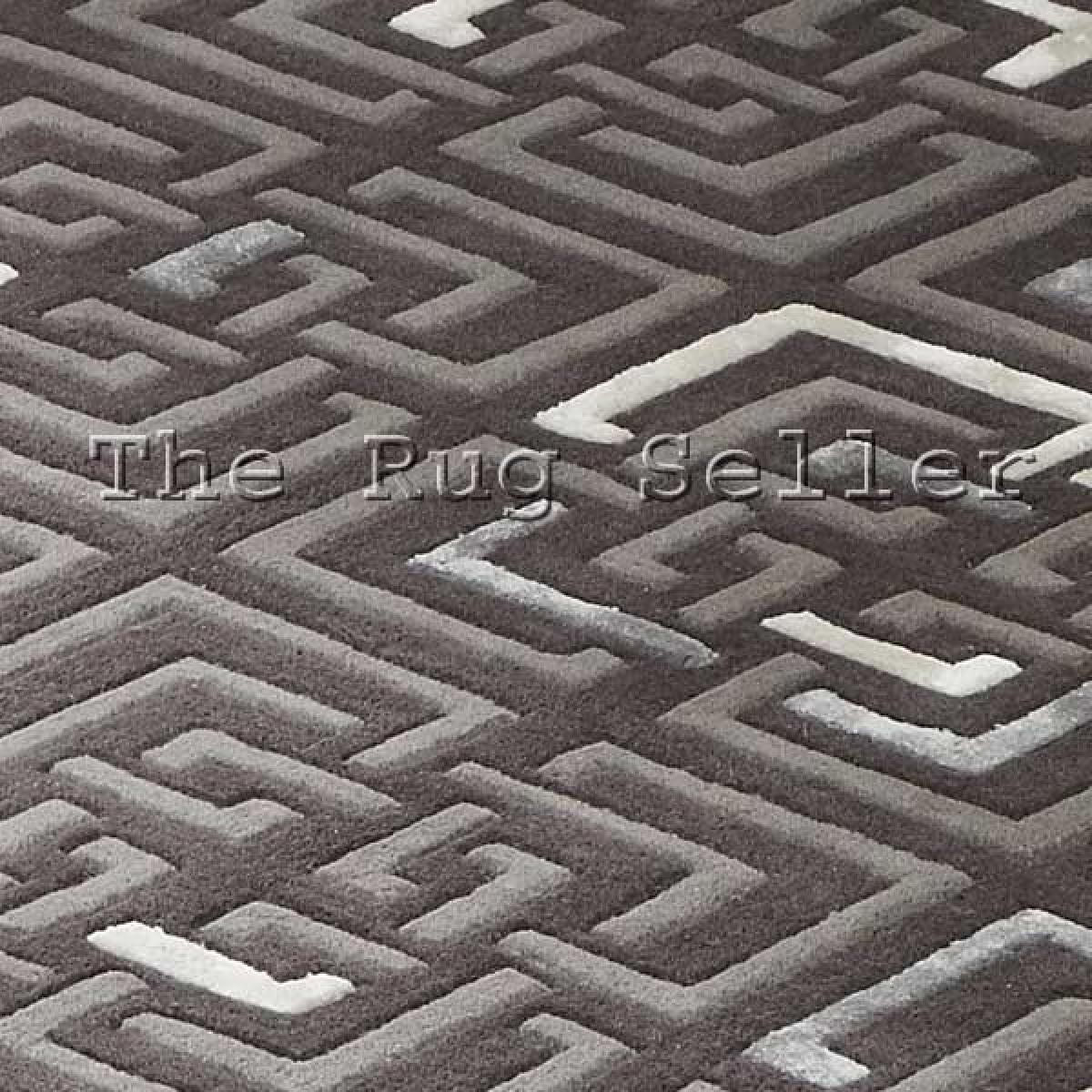 Unique Temple Geometric Wool Rugs in Grey&nbsp;150x240cm – image 3