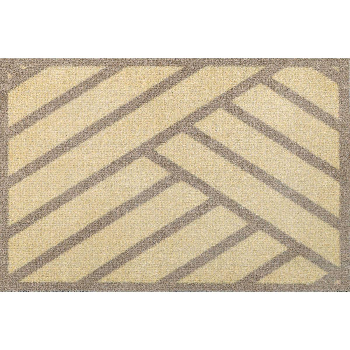 Rayas Geometric Washable Floor Mats in Natural Beige – image 2