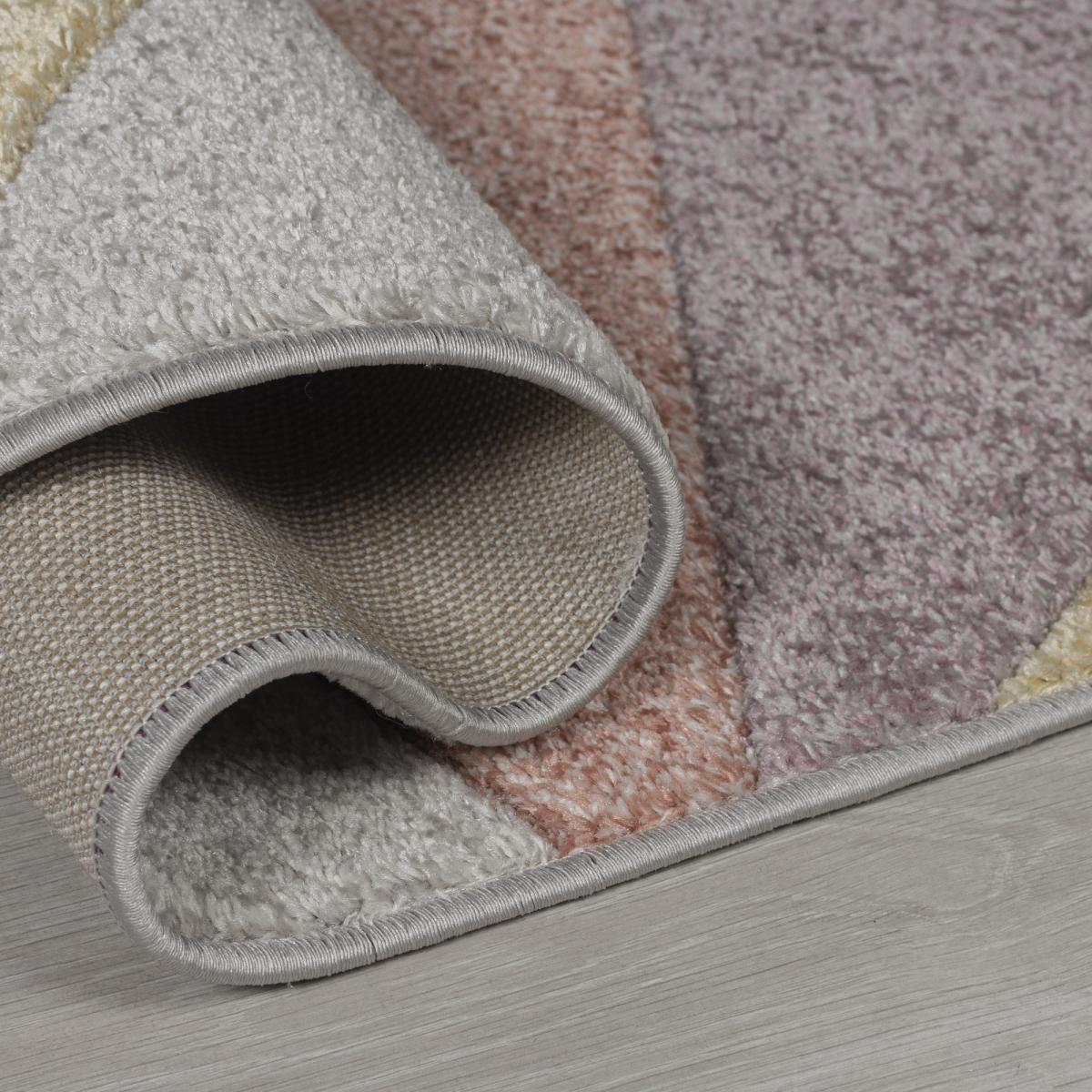 Heidi Multicoloured Pastel Pink Geometric Modern Rugs – image 2