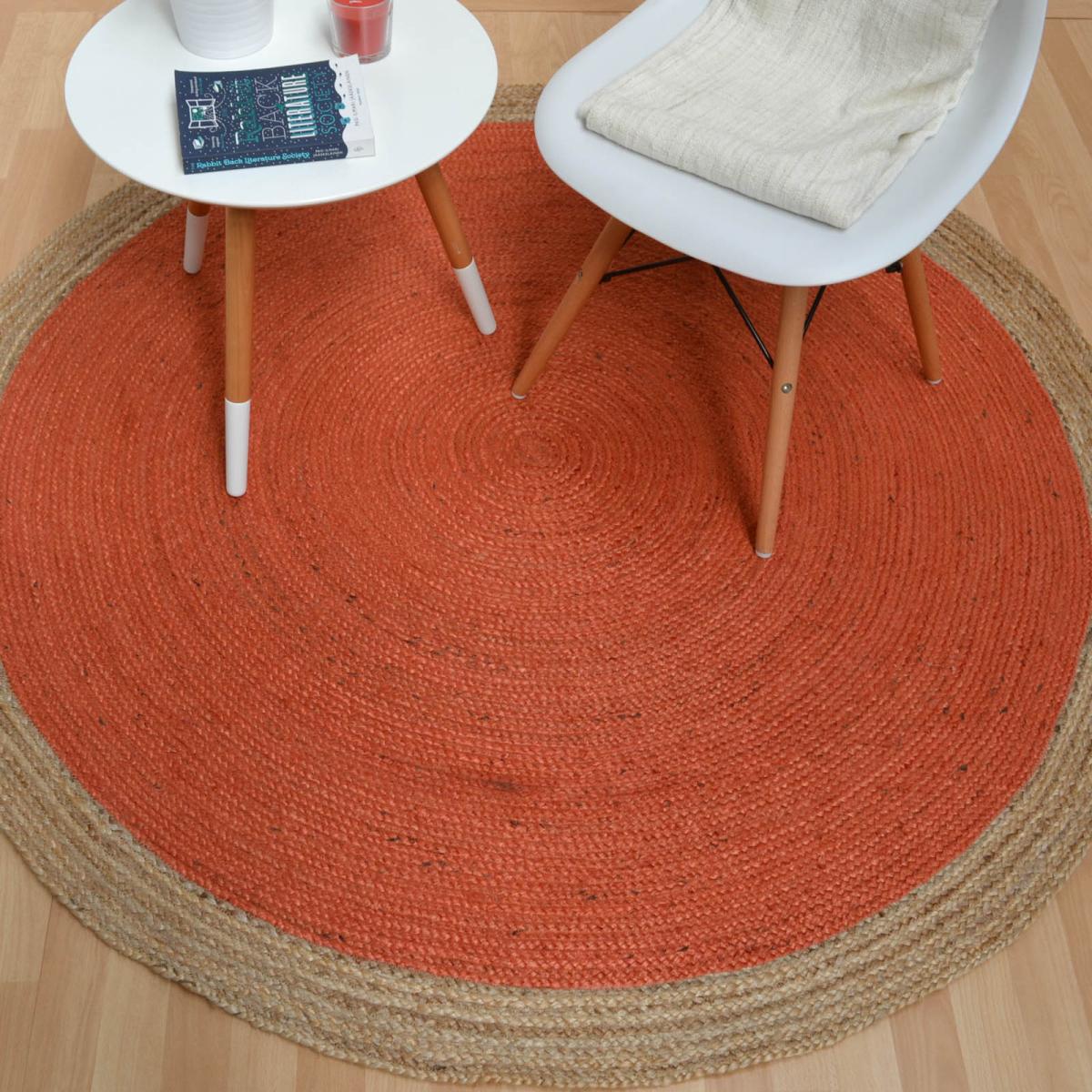 Faro Circular Jute Rugs in Rust – image 2