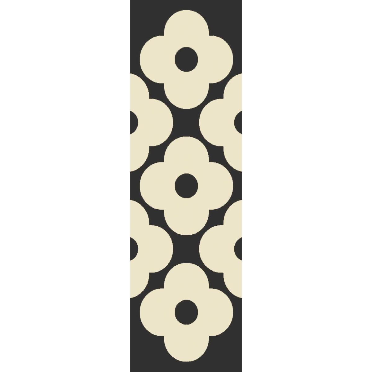 Spot Flower Indoor outdoor Runner Rugs 460805 in Black by Orla Kiely&nbsp;60x200cm – image 2