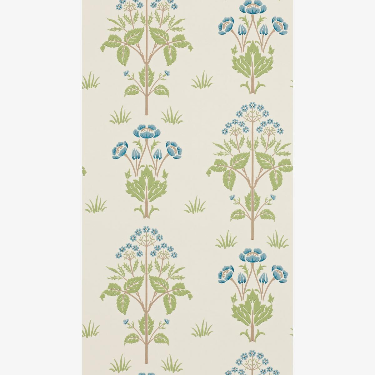 Meadow Sweet Wallpaper 210348 by Morris & Co in Cornflower Leaf Roll – image 1