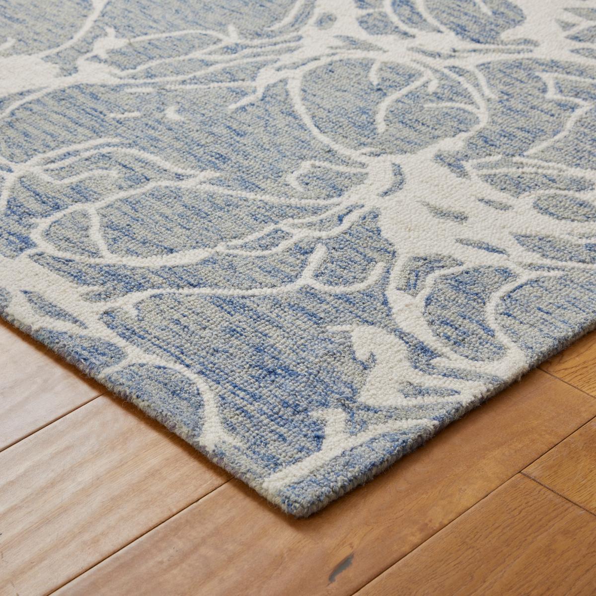 Hampton Sophie Contemporary Abstract Wool Rug in Blue Ivory200x285cm – image 3