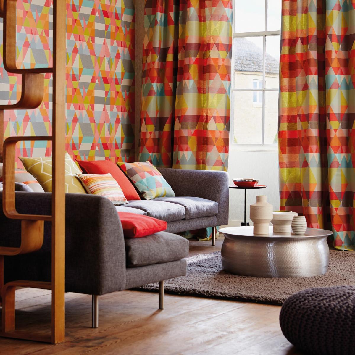 Axis Wallpaper 110836 by Scion in Lime Peony Sunset Roll – image 2