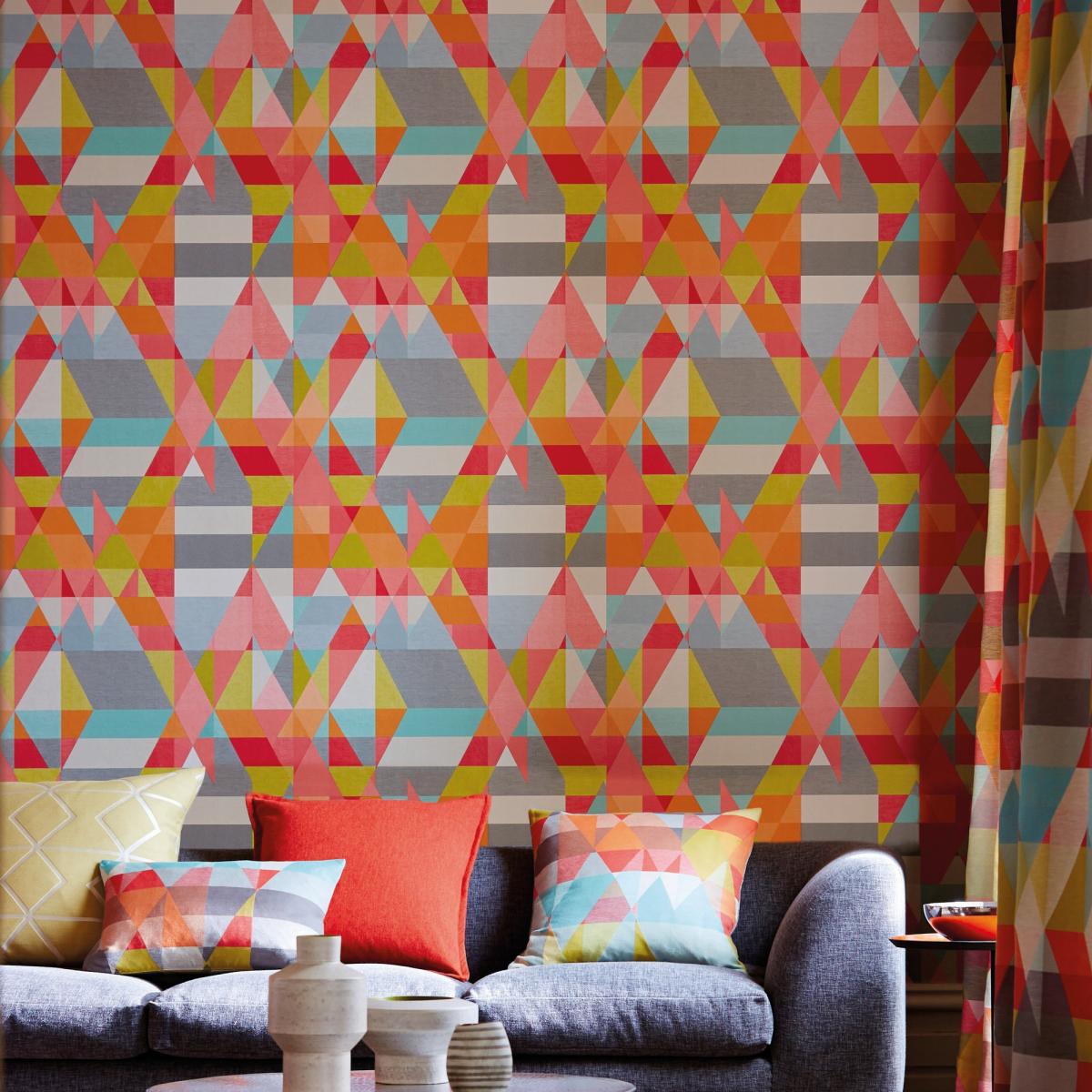Axis Wallpaper 110836 by Scion in Lime Peony Sunset Roll – image 1