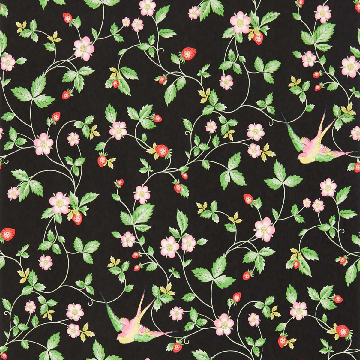 Wild Strawberry Wallpaper W0135 04 by Wedgwood in Noir&nbsp;Roll – image 3