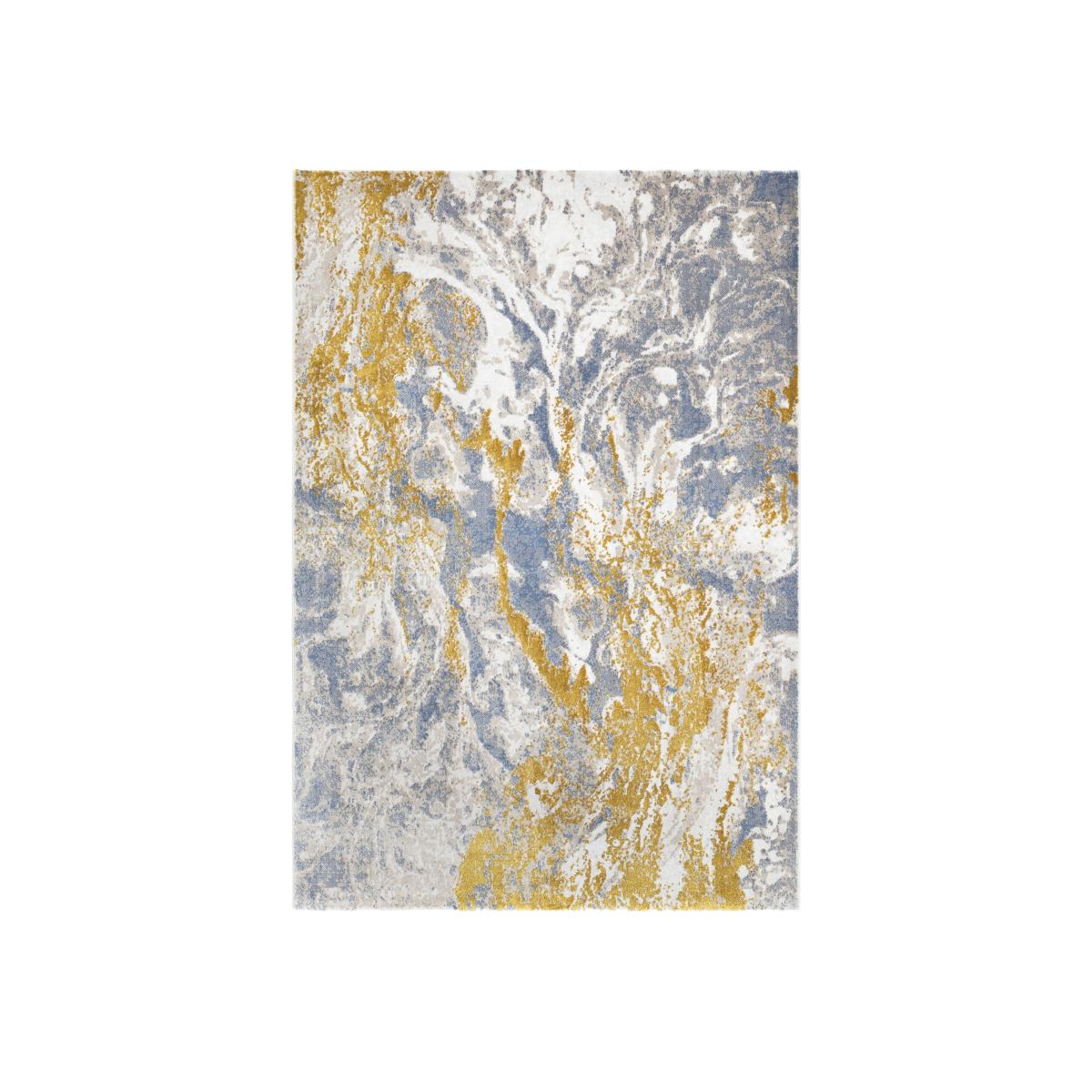 Palazzo Modern Abstract Textured Rug in Denim Blue 240x330cm – image 1