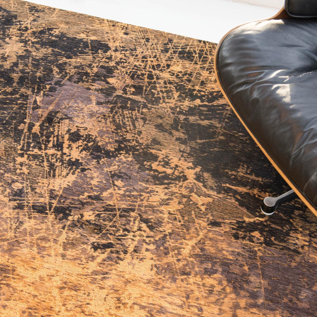 Louis De Poortere Modern Abstract Mad Men Cracks Rugs 8618 in Deep Mine 80x150cm – image 4