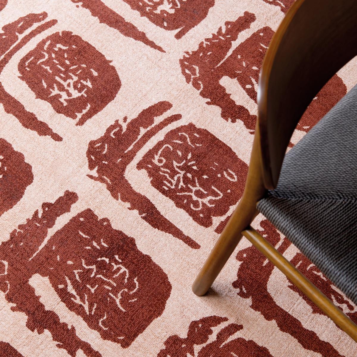 Woodblock 163003 Cotton Rugs by Ted Baker in Red170x230cm – image 1