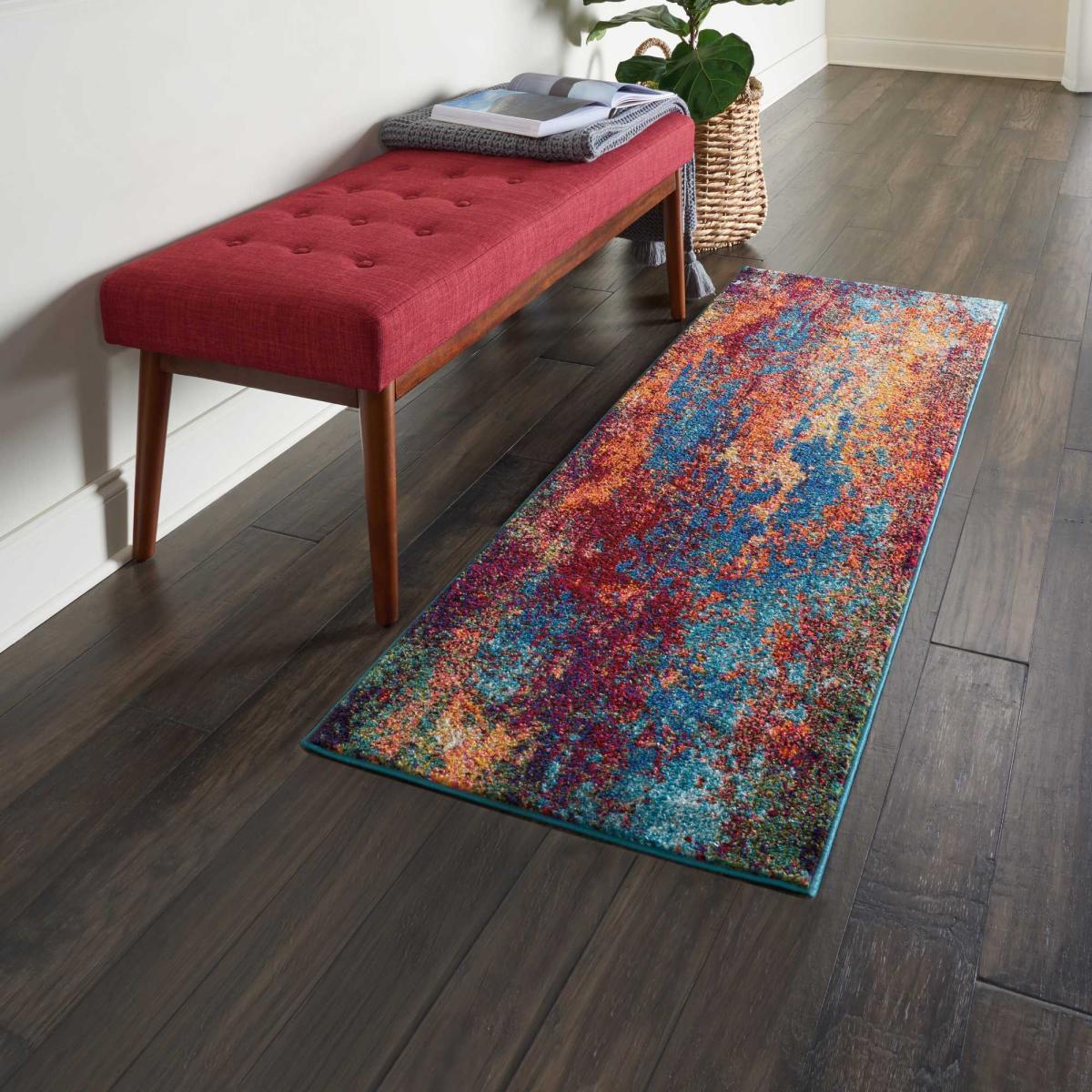 Celestial Abstract Hallway Runner Rugs CES08 Wave by Nourison 61x183cm – image 4