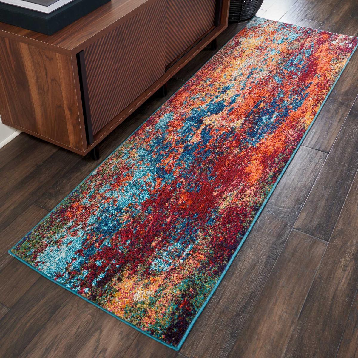 Celestial Abstract Hallway Runner Rugs CES08 Wave by Nourison 61x183cm – image 1