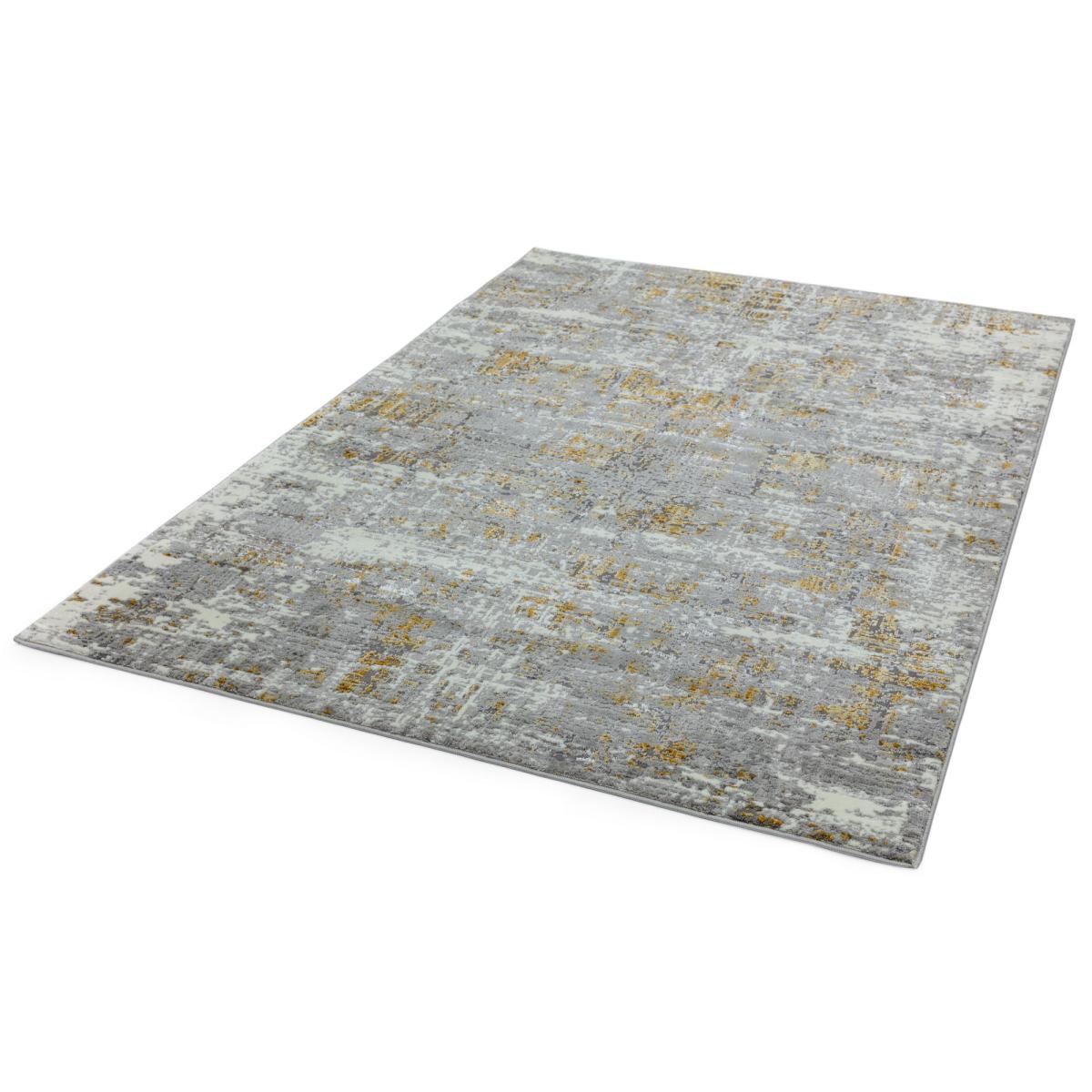 Orion Abstract Metallic Rugs in OR07 Yellow – image 2