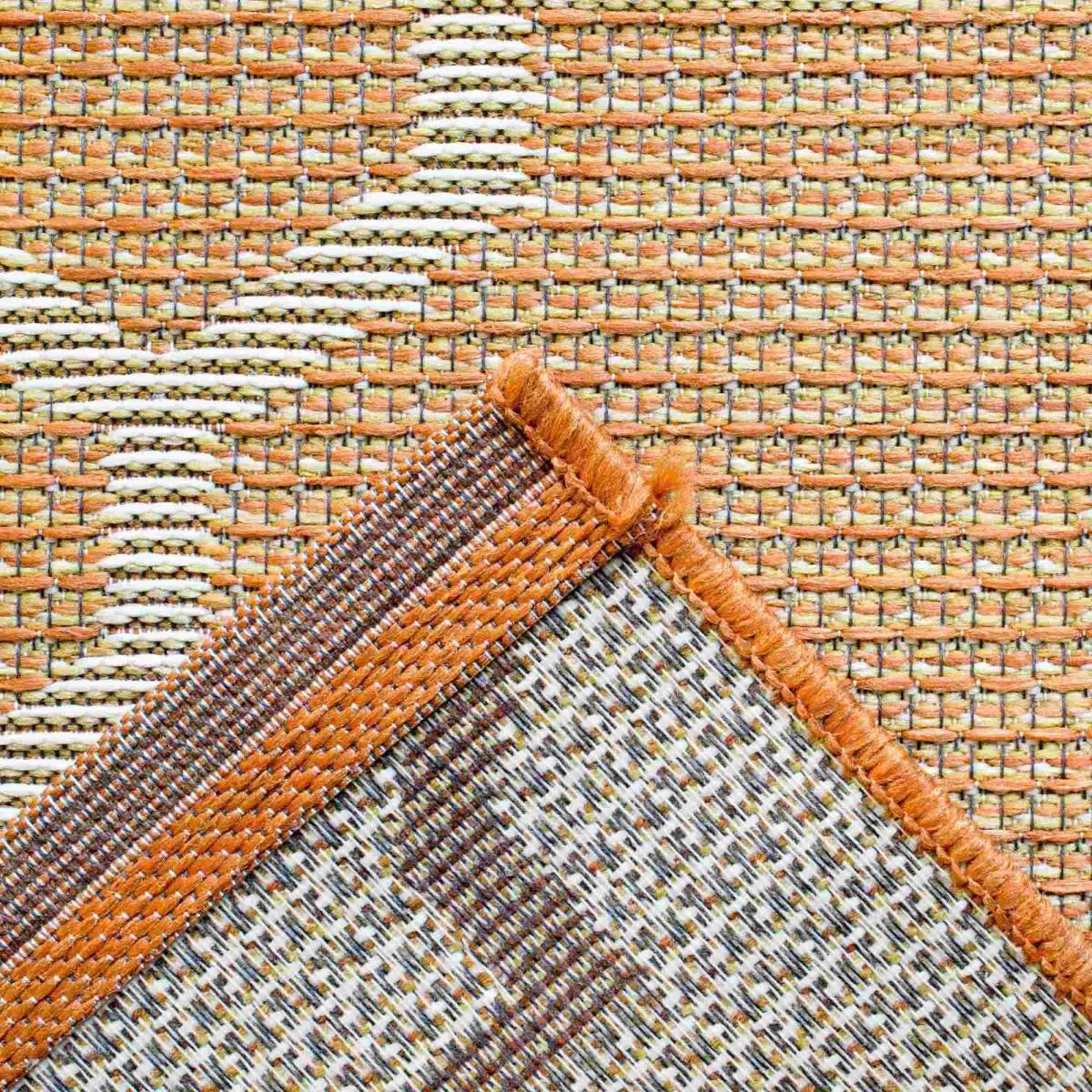 Newquay Geometric Trellis Flatweave Outdoor Rugs 96003 8008 Orange – image 2