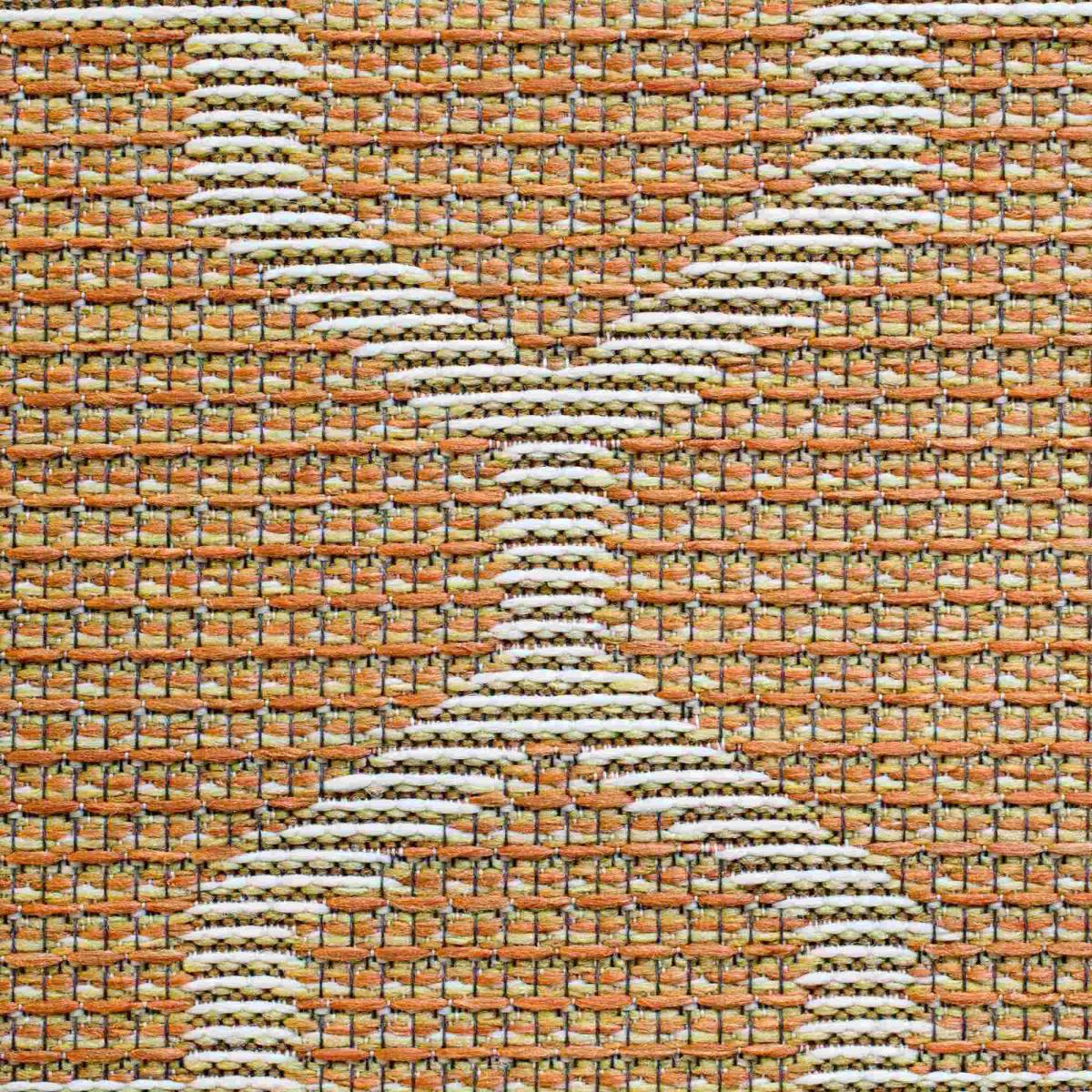 Newquay Geometric Trellis Flatweave Outdoor Rugs 96003 8008 Orange – image 5