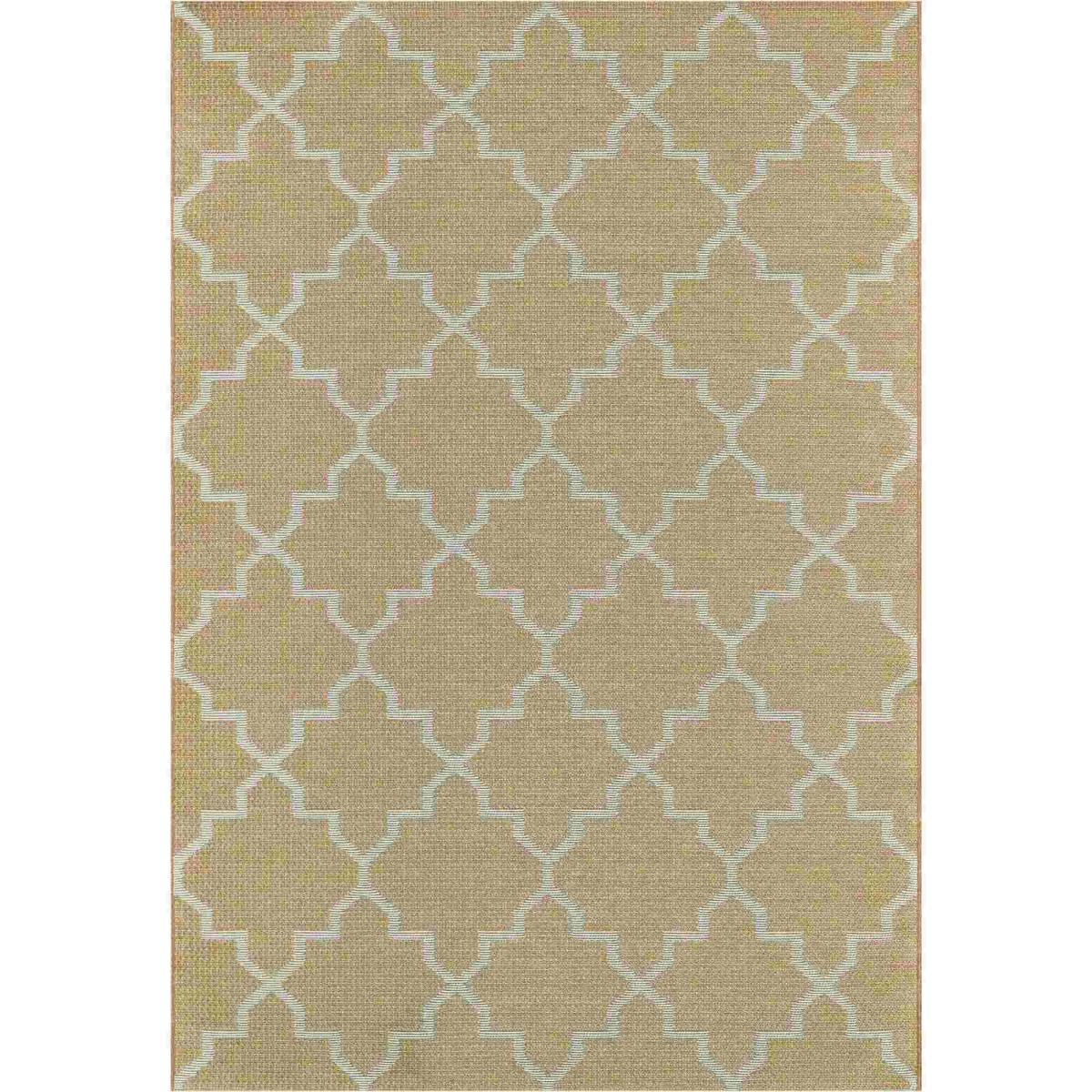 Newquay Geometric Trellis Flatweave Outdoor Rugs 96003 8008 Orange – image 1