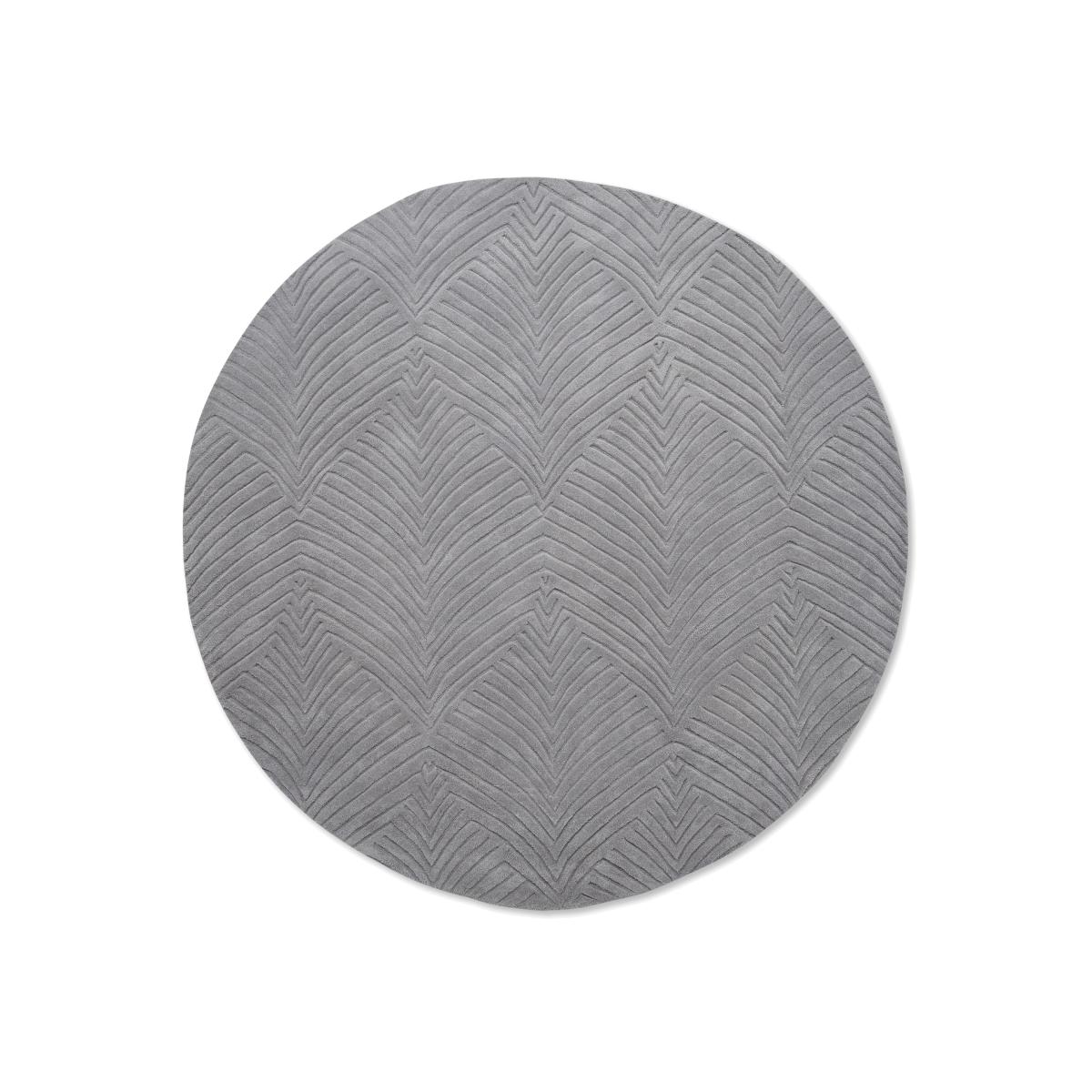 Folia Round Wool Rugs 038904 by Wedgwood in Cool Grey – image 1