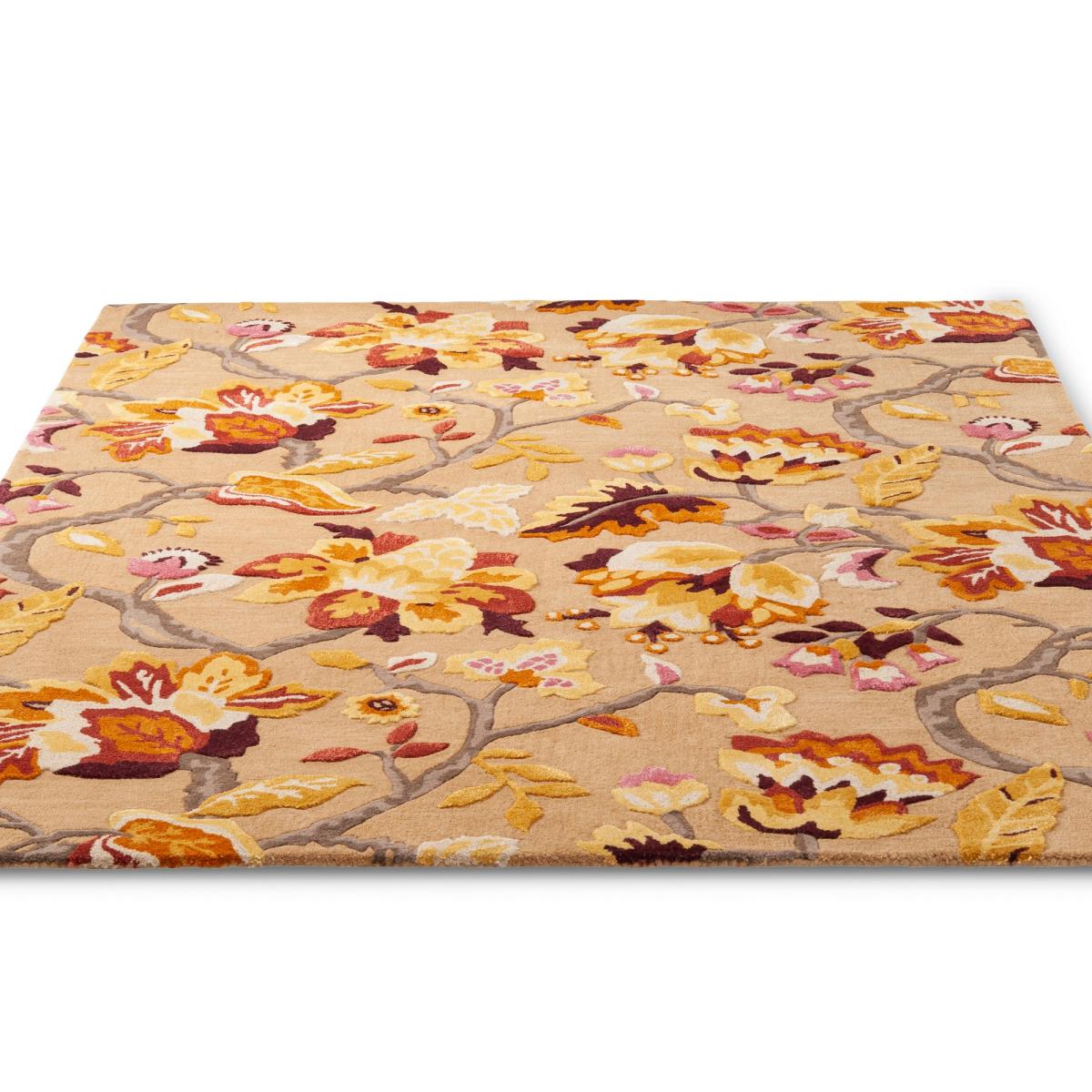 Amanpuri 145103 Leaf Wool Rugs By Sanderson in Russet Brown 140x200cm – image 4