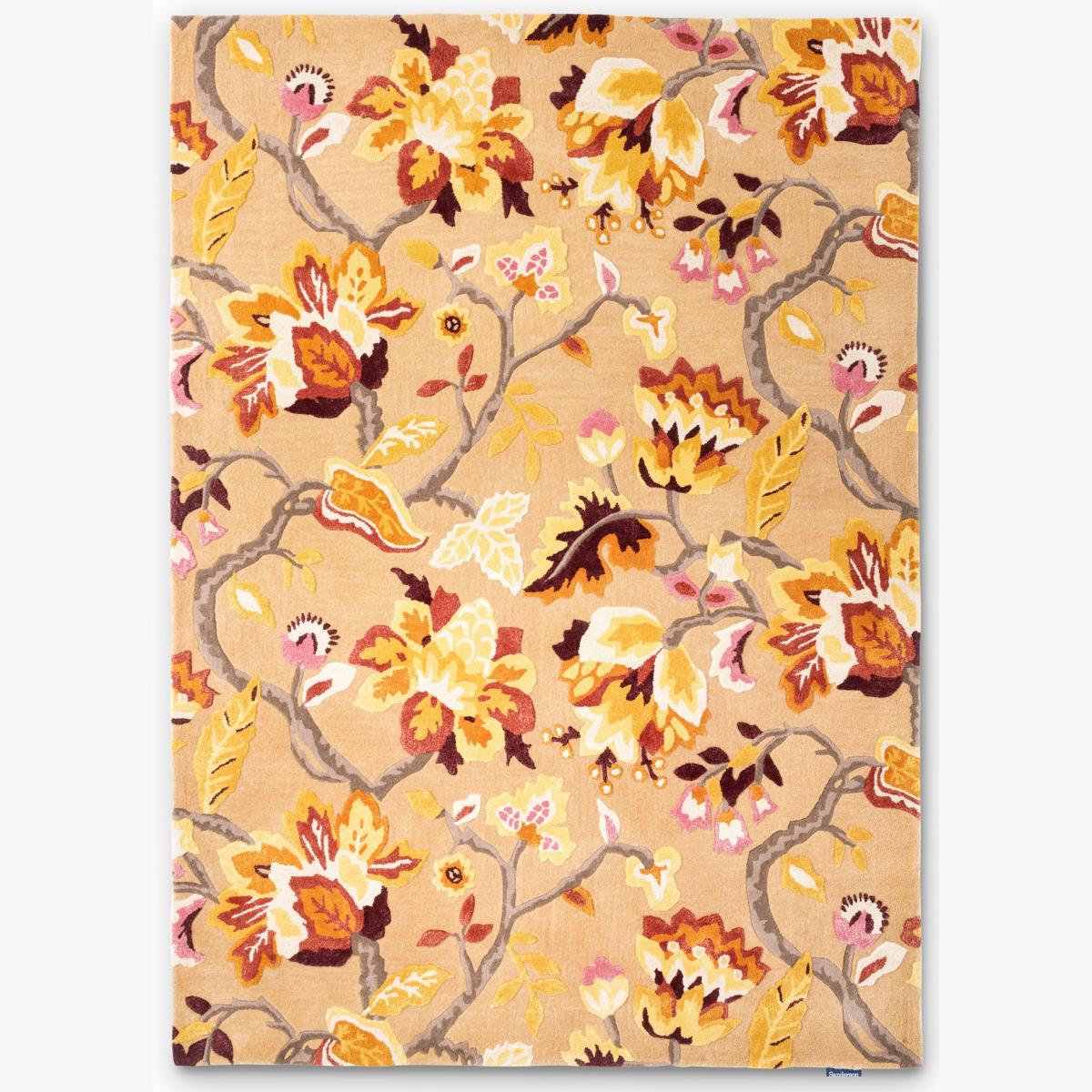 Amanpuri 145103 Leaf Wool Rugs By Sanderson in Russet Brown 140x200cm – image 1