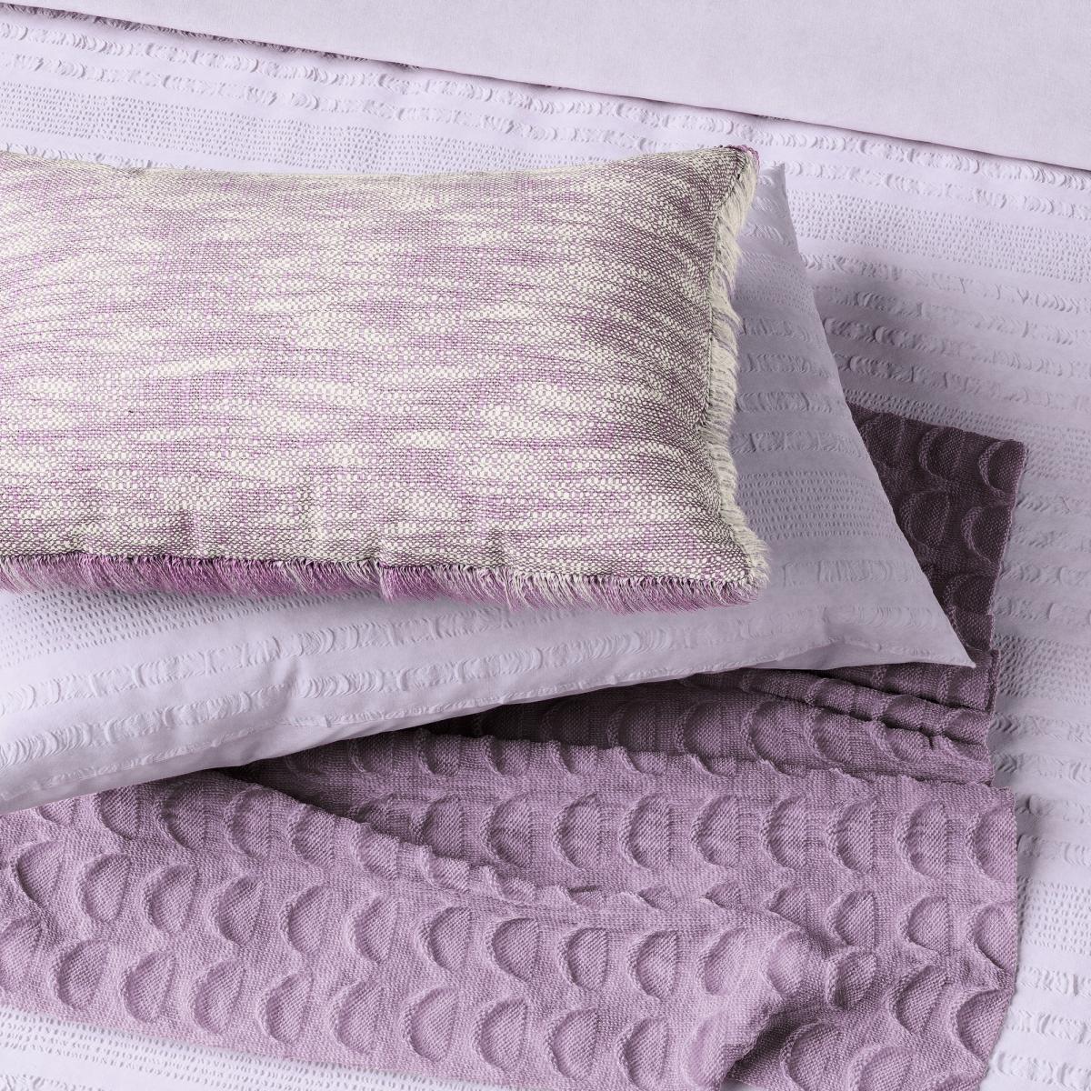 Budding Brights Ruffled Stripe Bedding by Helena Springfield in Lilac Purple&nbsp;200x200cm – image 2
