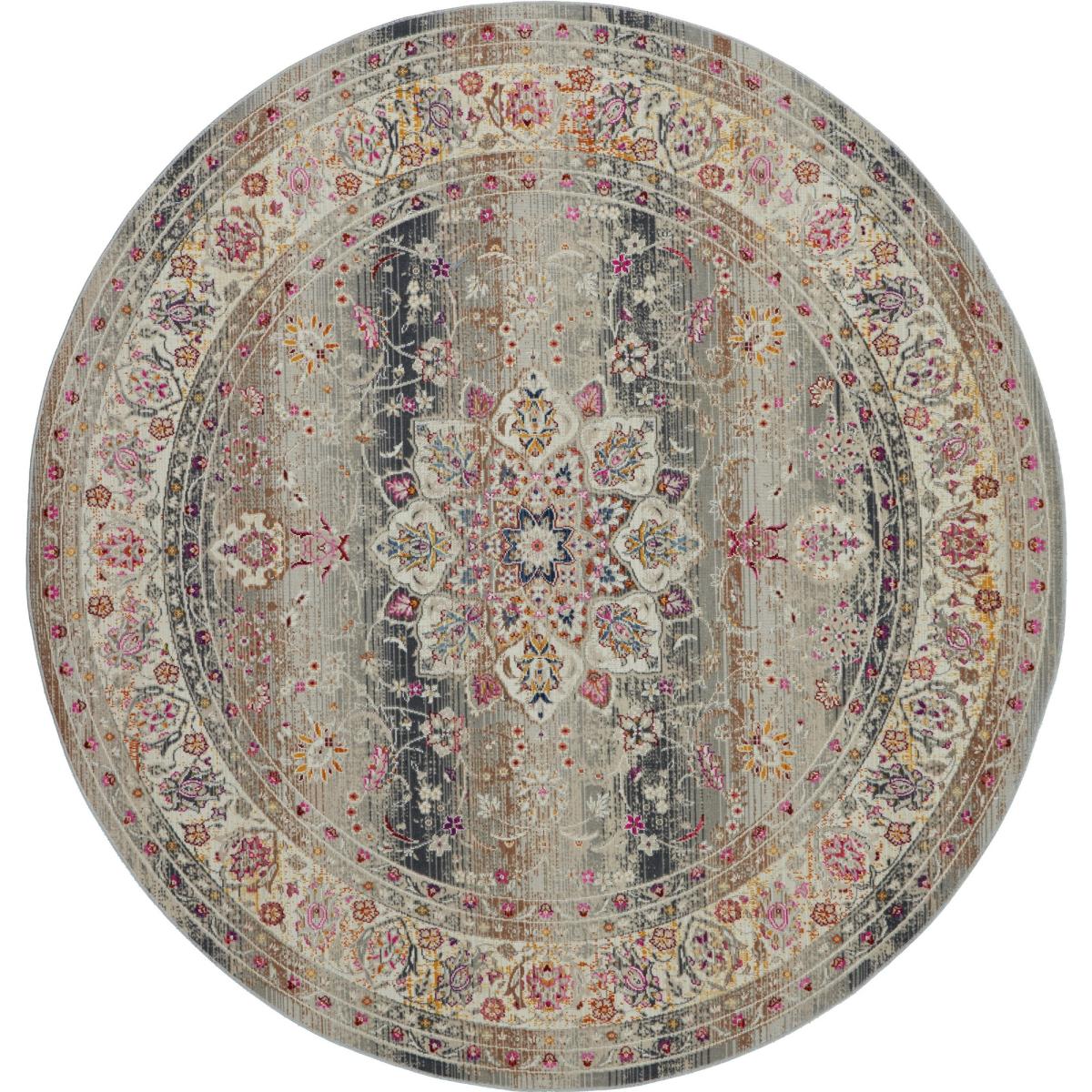 Vintage Kashan Circluar Rugs VKA01 by Nourison in Grey 183x183cm – image 5