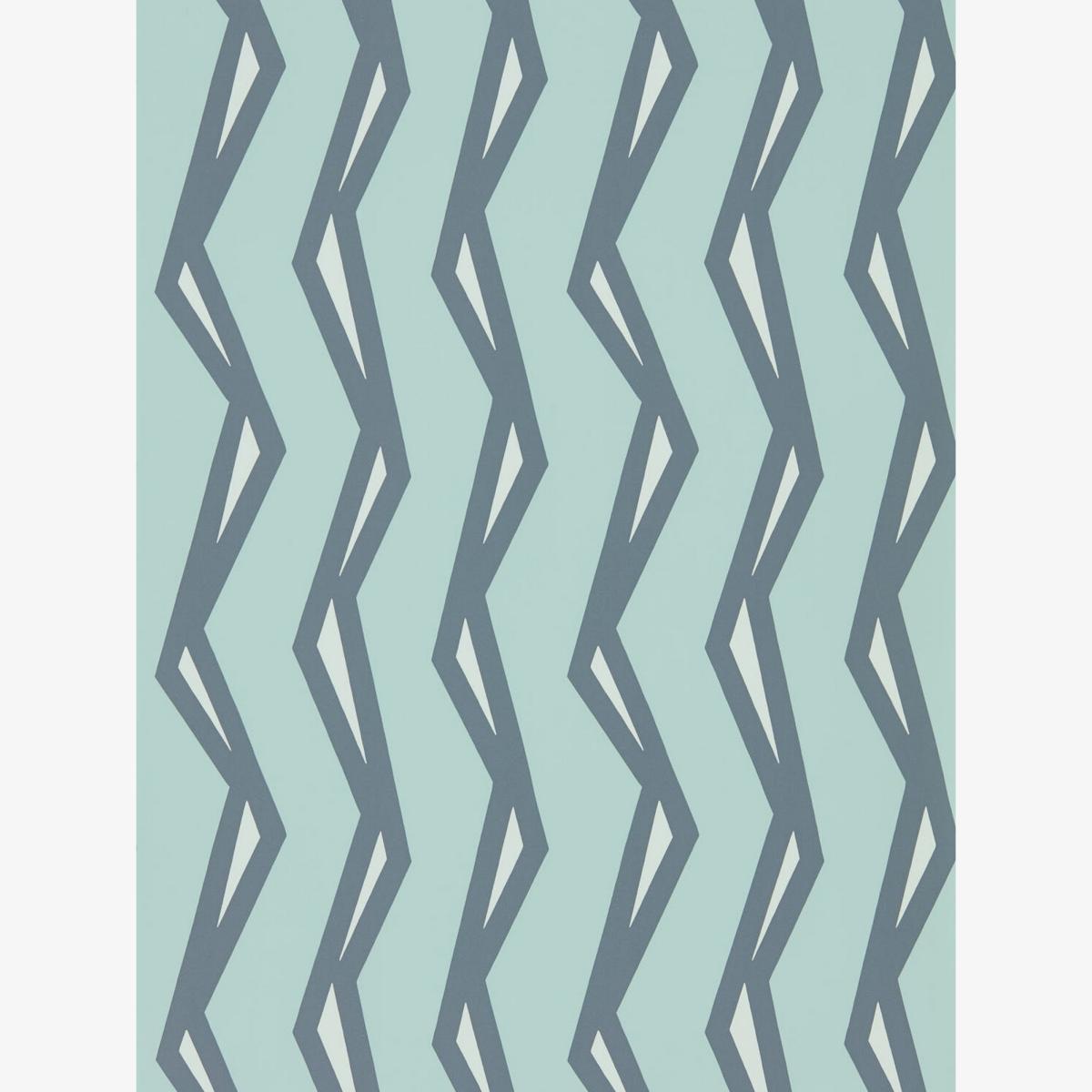 Rayo Zigzag Wallpaper 111815 by Scion in Mist Denim Blue Roll – image 1