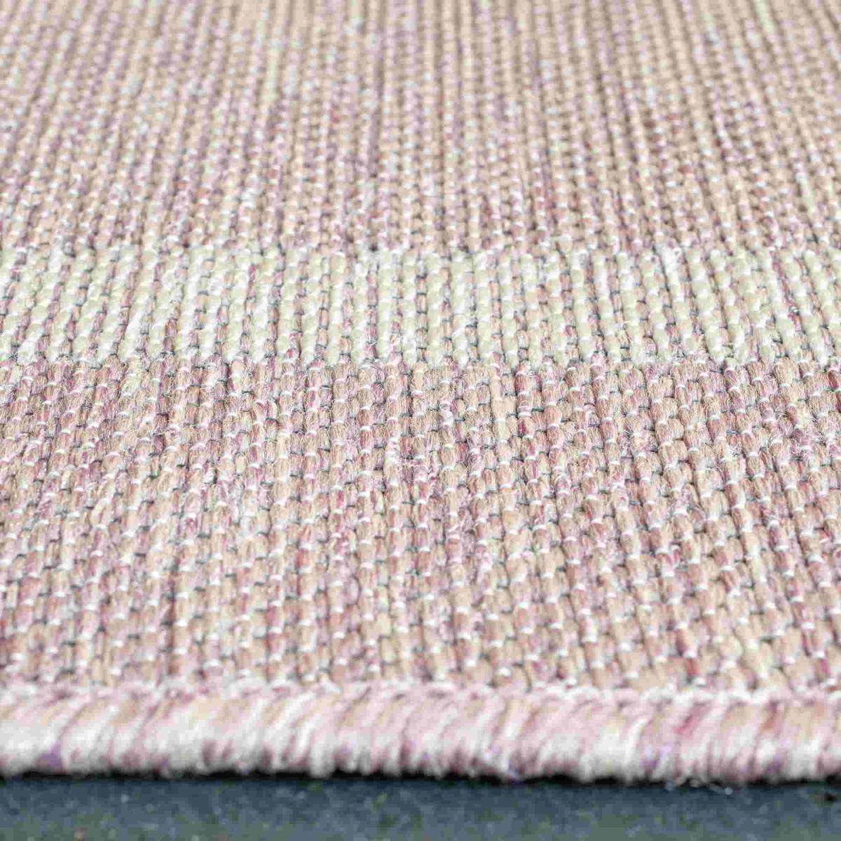 Newquay Plain Bordered Indoor Outdoor Rugs 96027 8016 in Pink 200x290cm – image 4