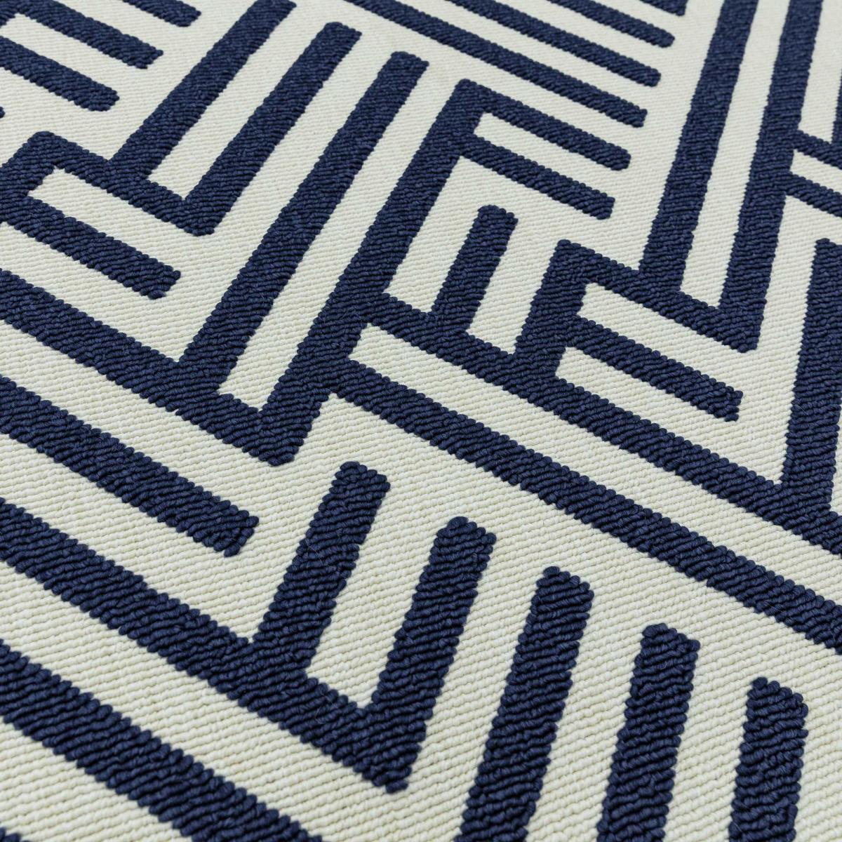 Antibes Linear Geometric Outdoor Rugs in AN04 Blue White – image 4