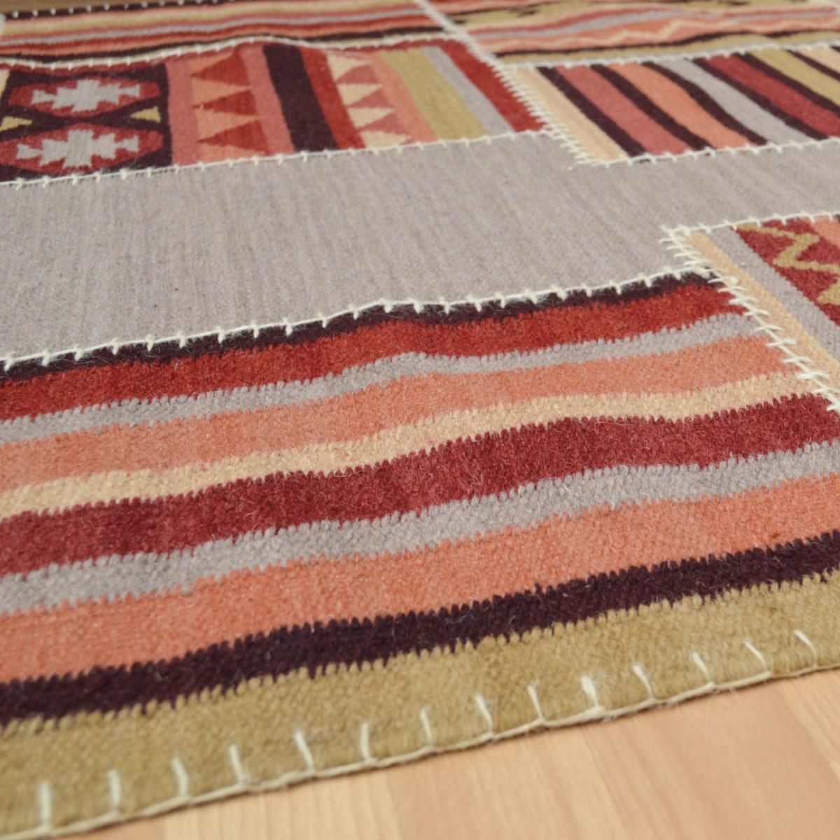 Kelims KP01 Tribal Patchwork Flatweave Rugs in Multi 160x230cm – image 3