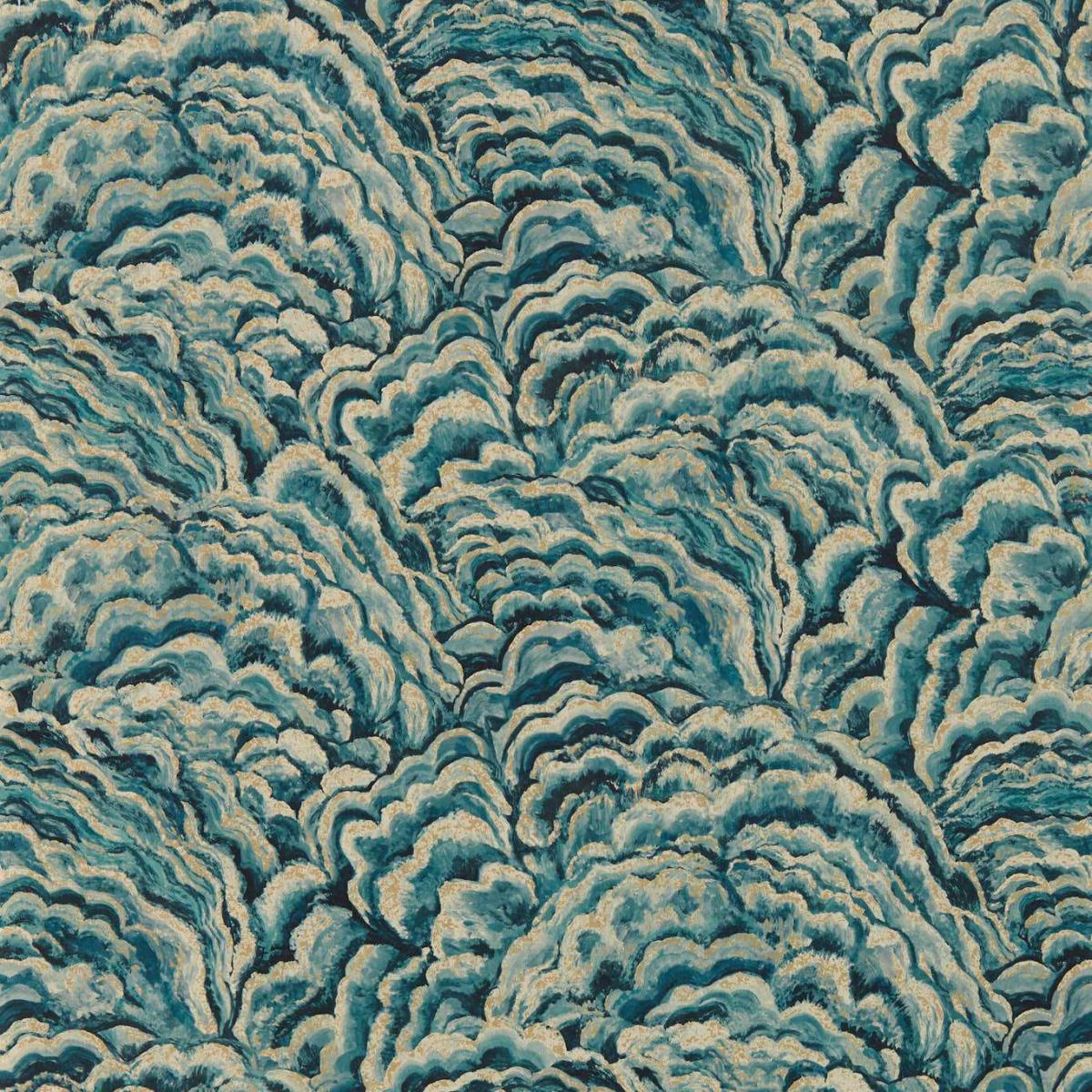 Lumino Wallpaper W0142 03 by Clarke and Clarke in Kingfisher Gilver Roll – image 3