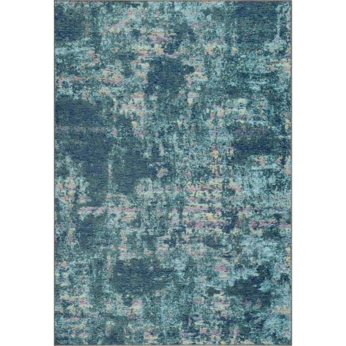 Bruges Abstract Rugs 97003 5008 in Teal Cotton Chenille 80x150cm – image 5