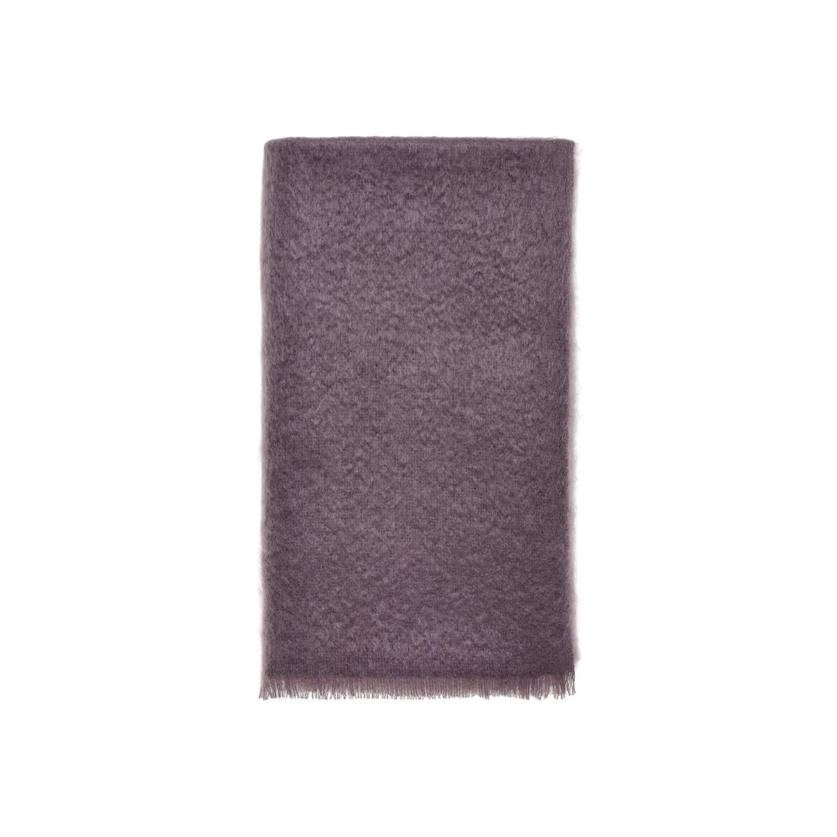 Moseley Mohair Plain Throw by LuxeTapi in Plum Purple135x190cm