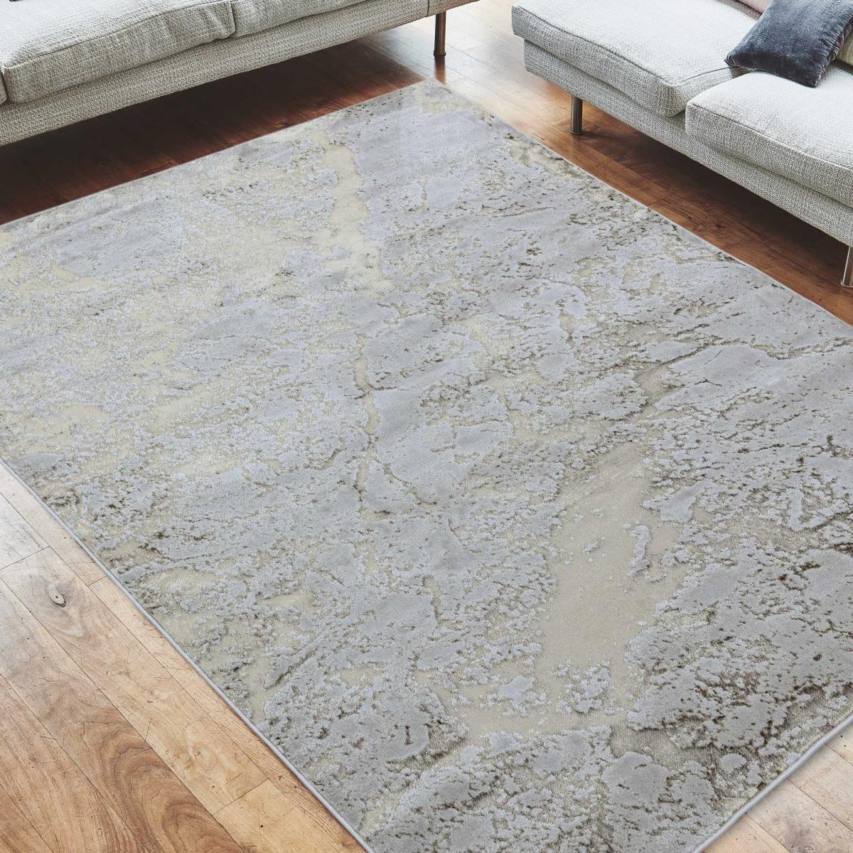 Aurora Strata AU16 Marble Rugs in Metallic Beige Bronze and Grey – image 2