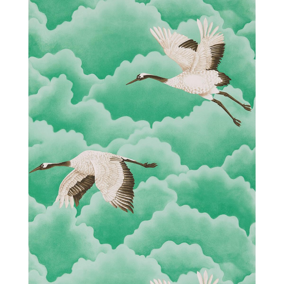 Cranes in Flight Wallpaper 111233 by Harlequin in Emerald Green Roll – image 2