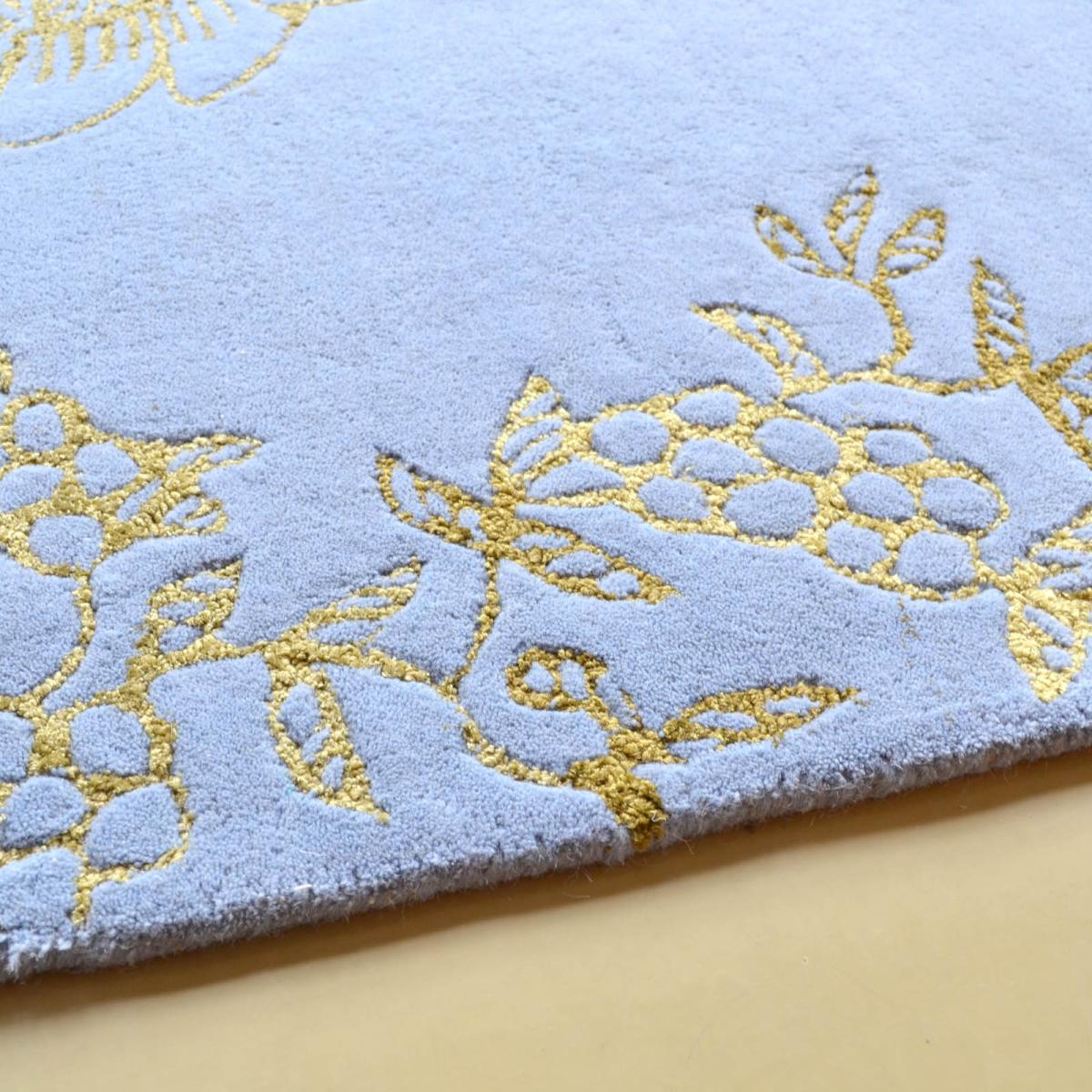 Tonquin Gold Floral Wool Rugs 37008 by Wedgwood in Light Blue 170x240cm – image 3