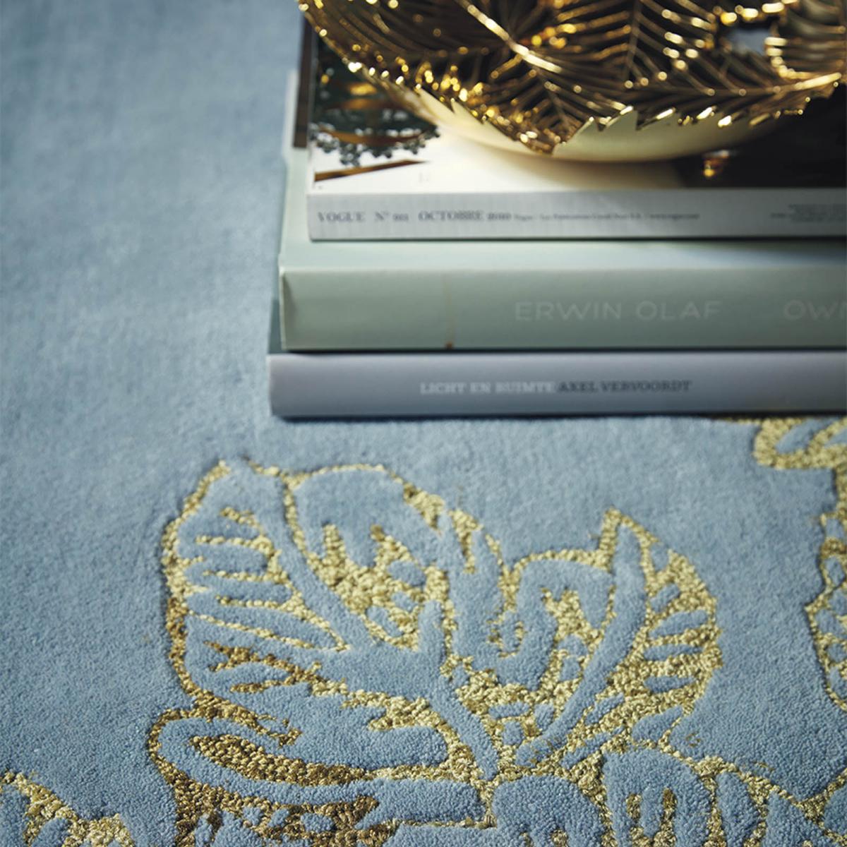 Tonquin Gold Floral Wool Rugs 37008 by Wedgwood in Light Blue 170x240cm – image 4