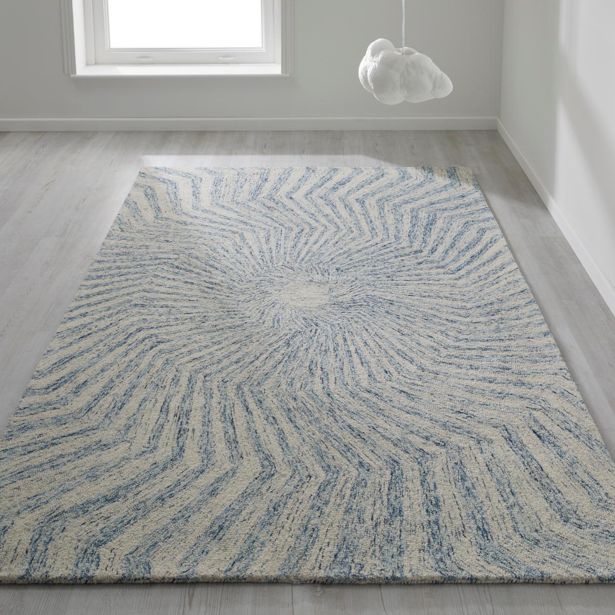 Elements Spiral Rug in Blue 160x235cm – image 1