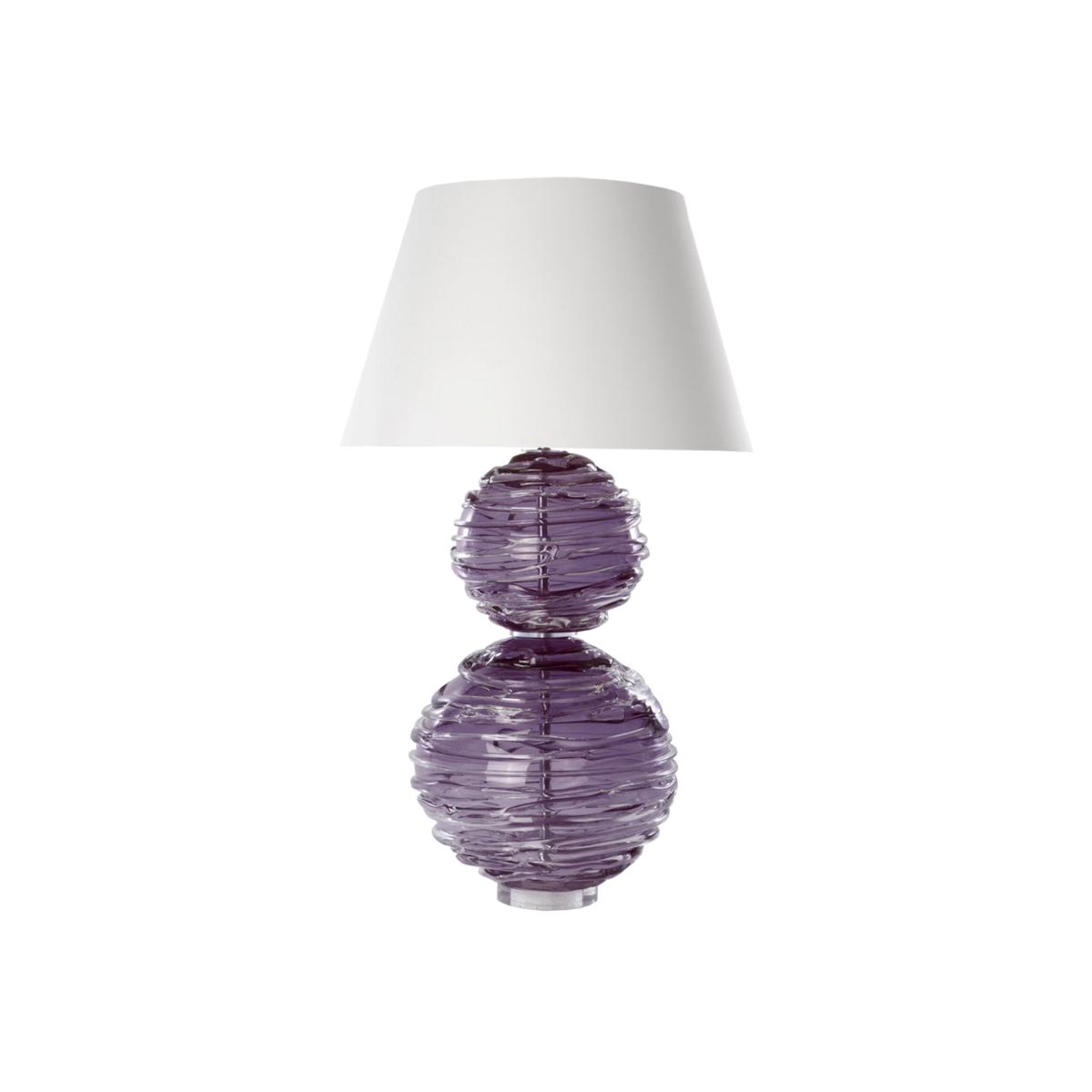Alfie Crystal Glass Lamp by William Yeoward in Amethyst Purple 60x28cm – image 1