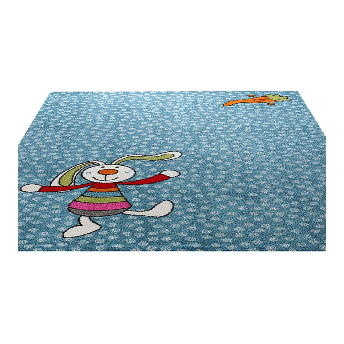 Rainbow Rabbit rug in Blue 0523 01 – image 1