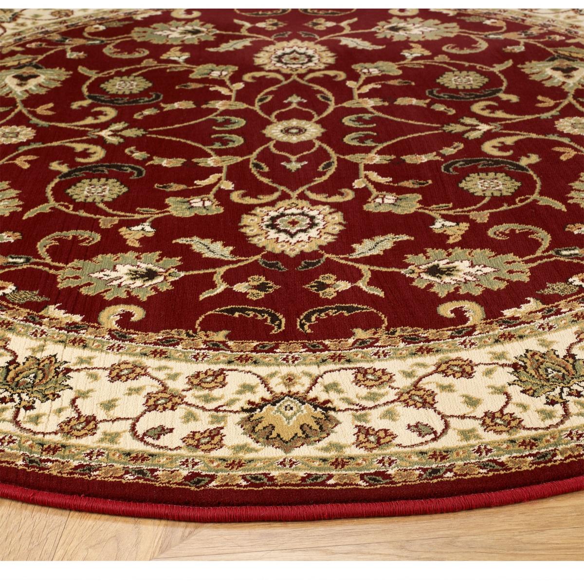 Kendra Traditional Round Circle Rug 137 R in Red&nbsp;120x120cm – image 2
