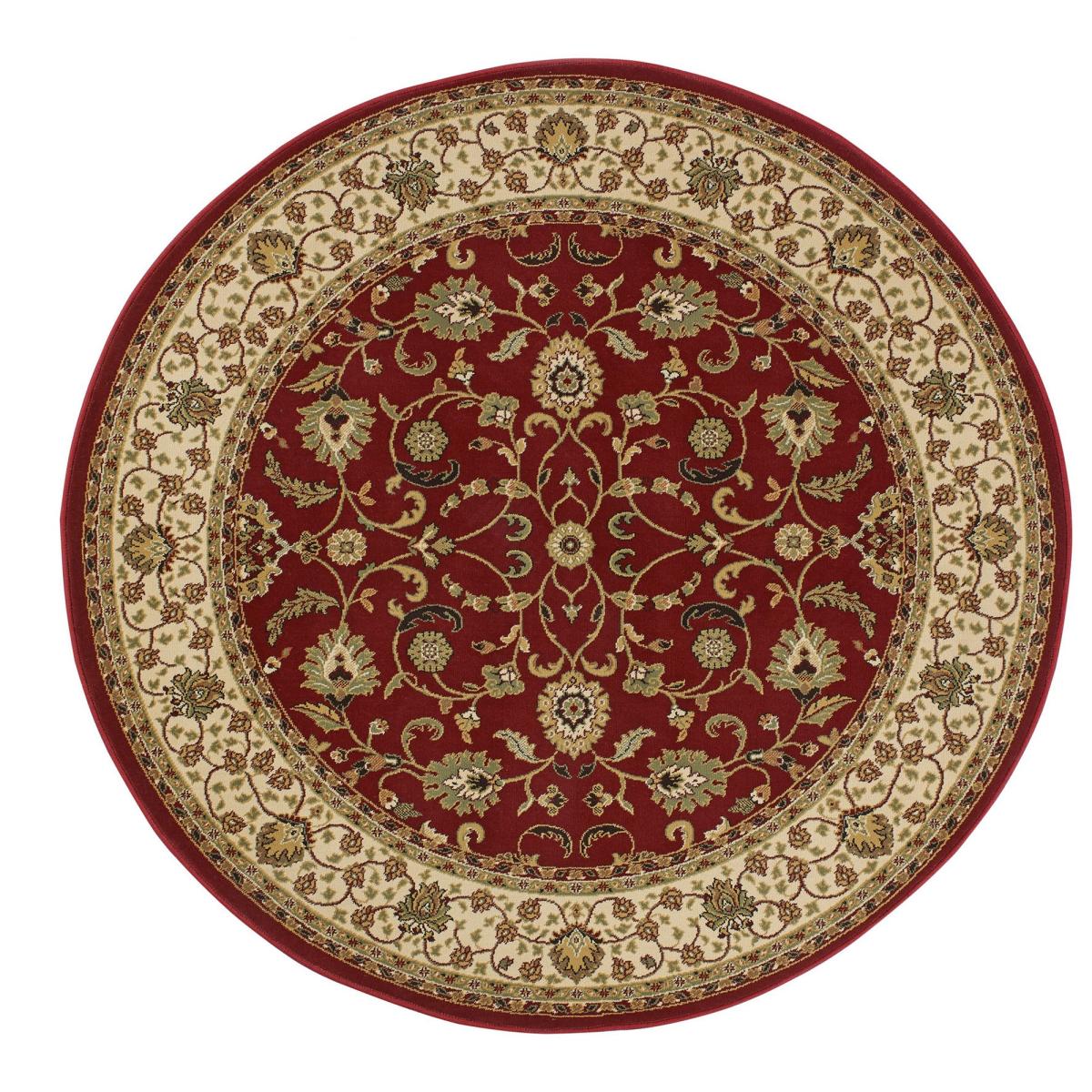 Kendra Traditional Round Circle Rug 137 R in Red&nbsp;120x120cm – image 5