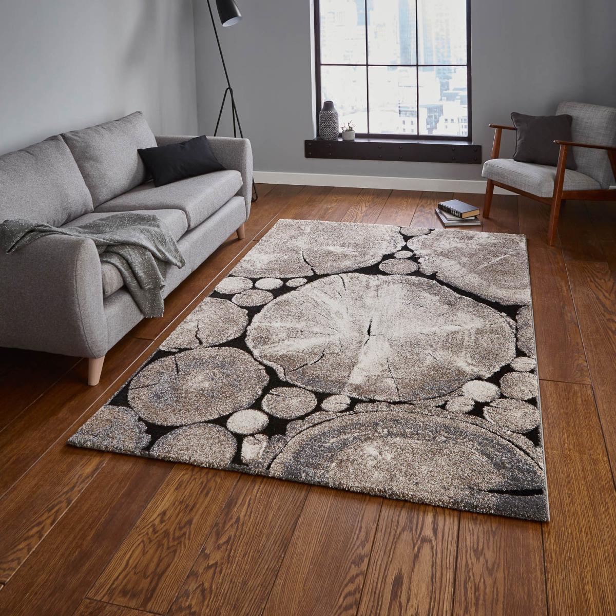 Woodland Rugs 6318 in Grey and Black160x220cm – image 1