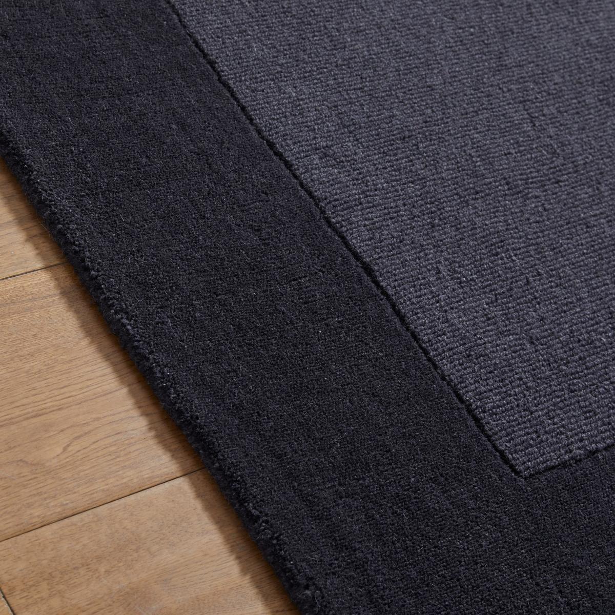 Colours Bordered Wool Rug in Charcoal Grey160x235cm – image 2
