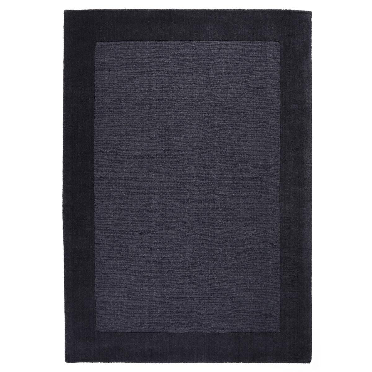 Colours Bordered Wool Rug in Charcoal Grey160x235cm – image 4