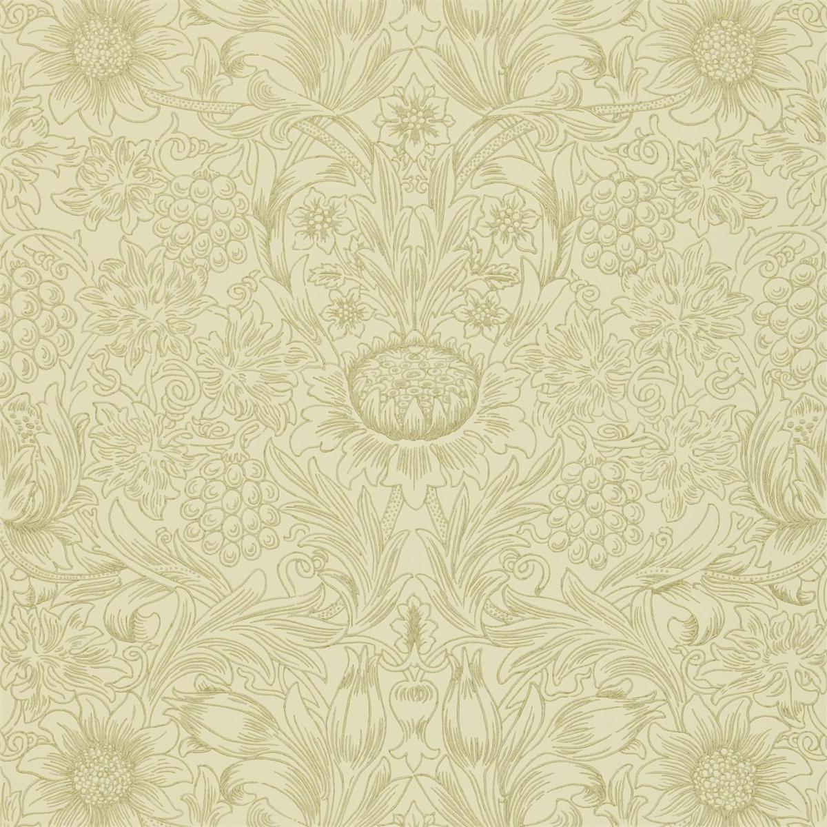 Sunflower Wallpaper 210475 by Morris & Co in Parchment GoldRoll