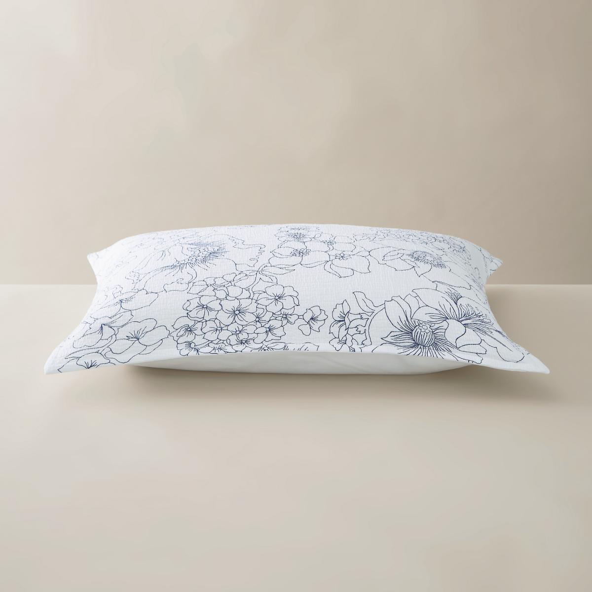 Linear Floral Bedding Duvet Cover and Pillowcase by Ted Baker in Blue 200x200cm – image 5