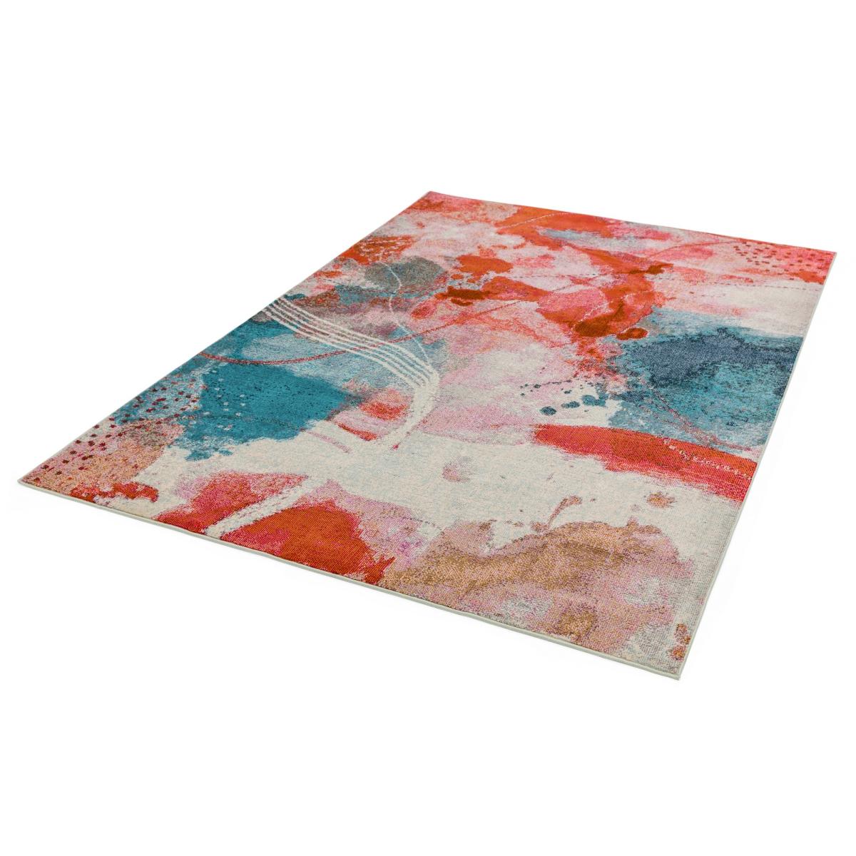 Amelie Sundown Abstract Rugs in AM06 Blue Orange Multi – image 2
