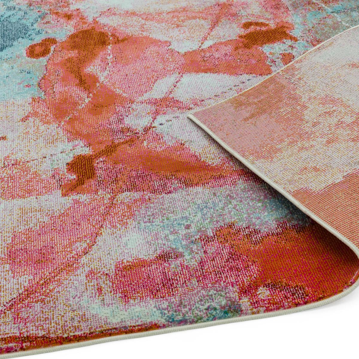 Amelie Sundown Abstract Rugs in AM06 Blue Orange Multi – image 4
