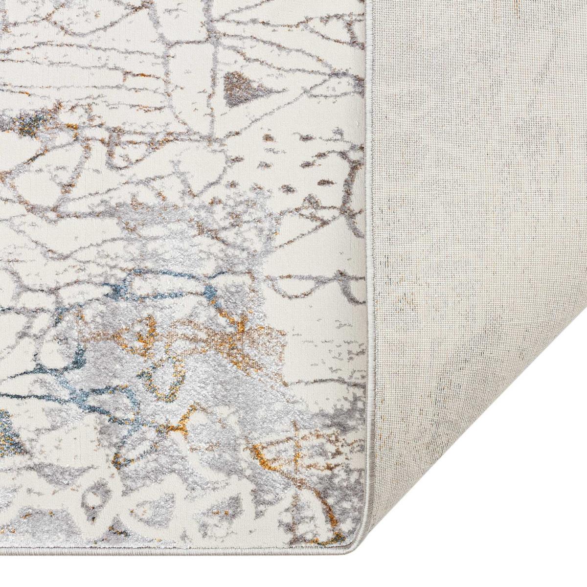 Dalia DAL07 Abstract Rugs in Ivory Silver Grey – image 2