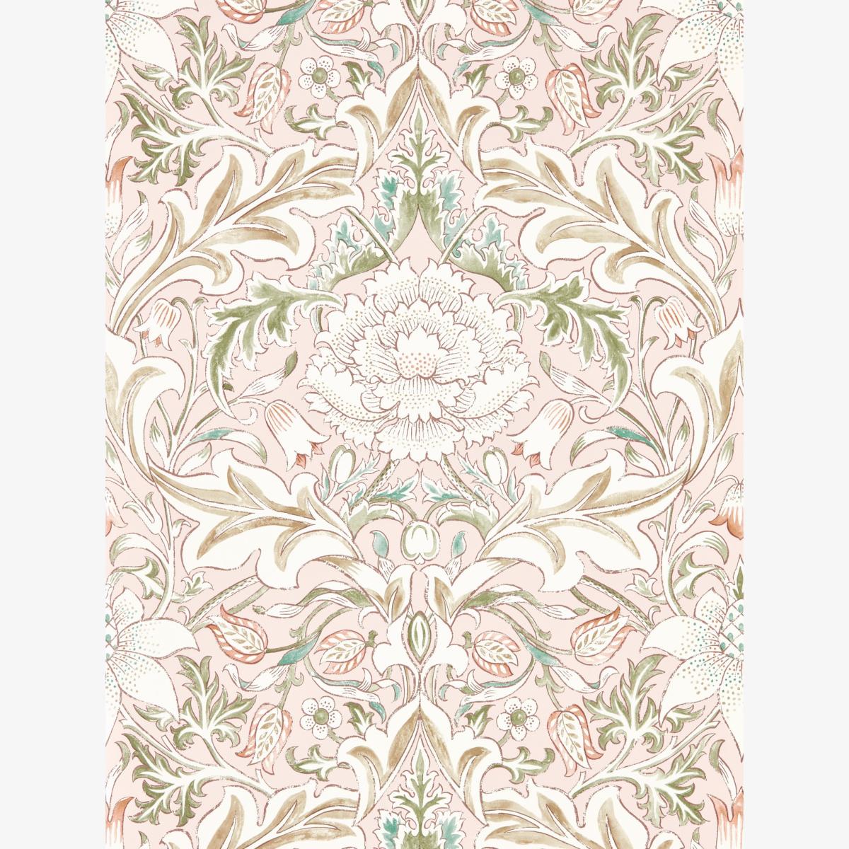 Severn Wallpaper 217073 by Morris & Co in Cochineal Willow Green Roll – image 1